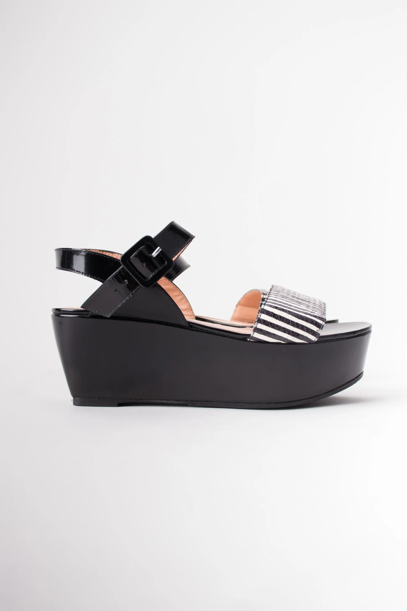 Striped Snake Flatform Sandals - Image 7