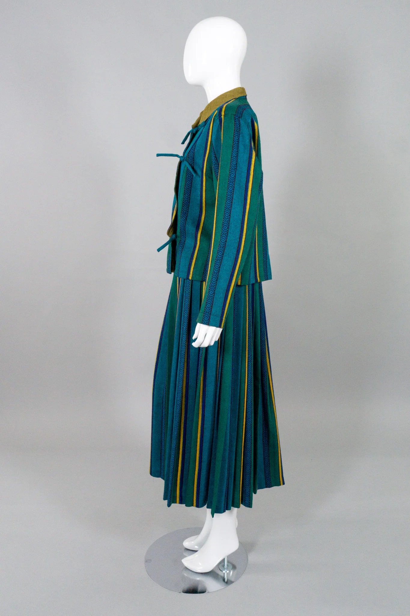 Striped Tie Jacket & Skirt Set - Image 3