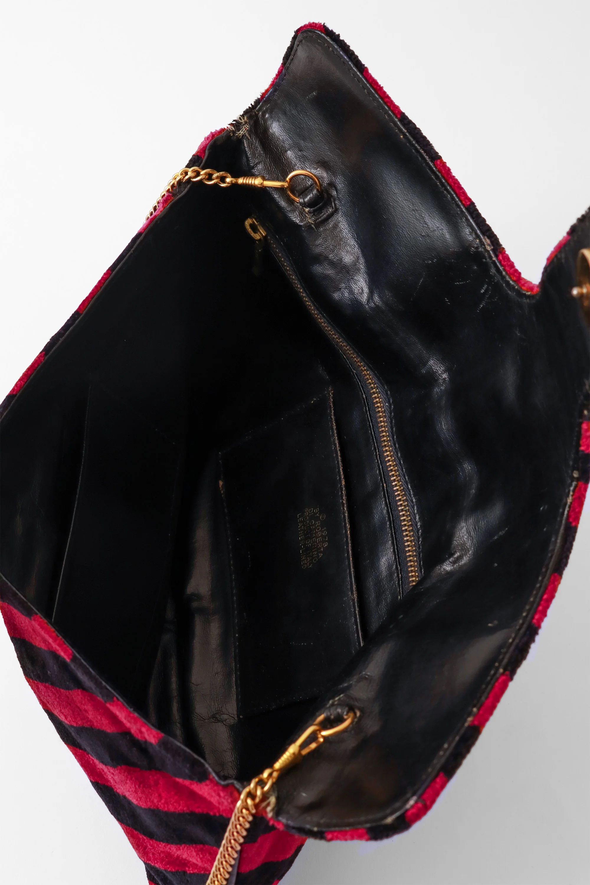 1978 Striped Velvet Envelope Clutch - Image 4