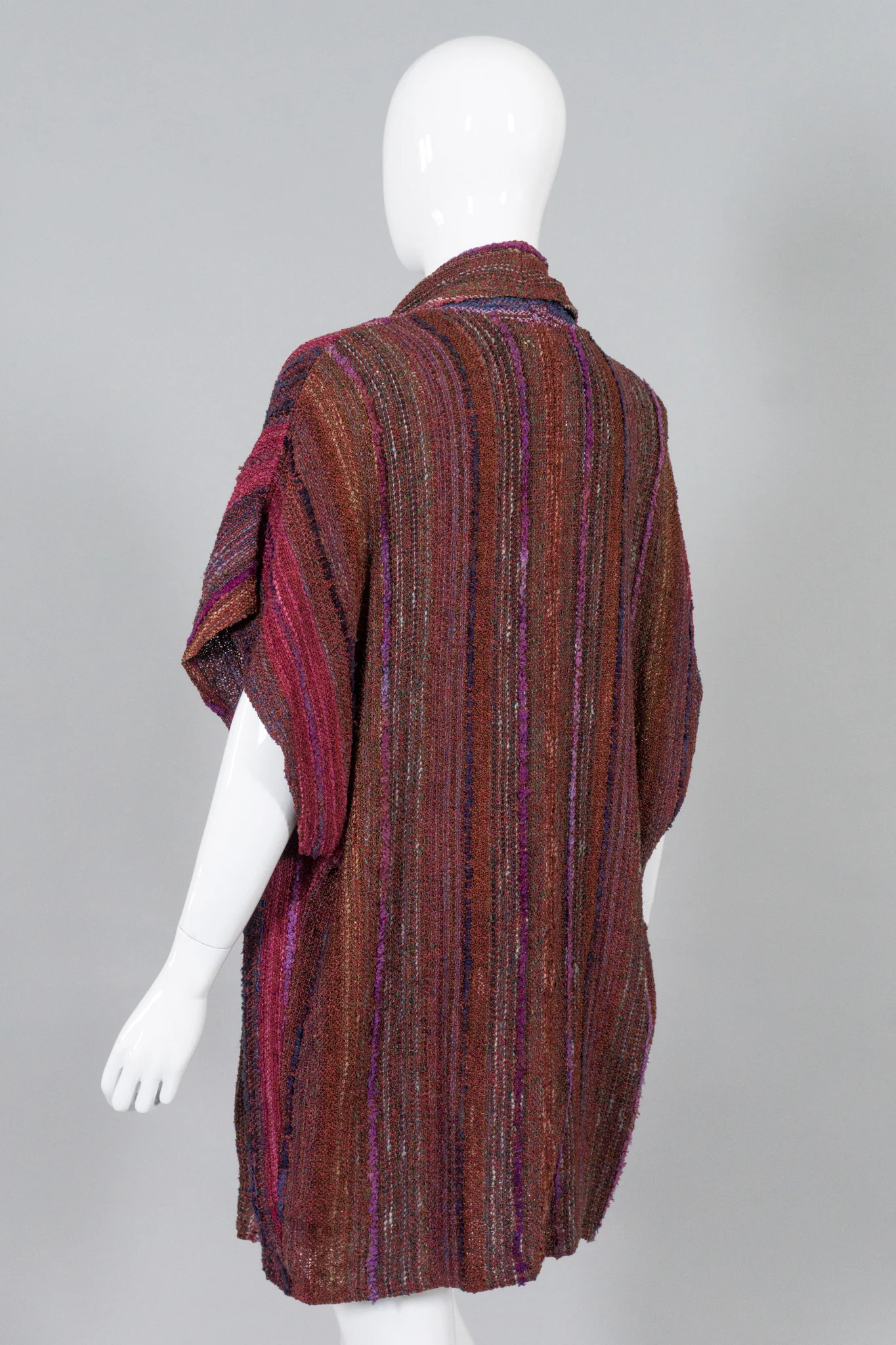 Striped Woven Sleeveless Kimono Sweater - Image 5