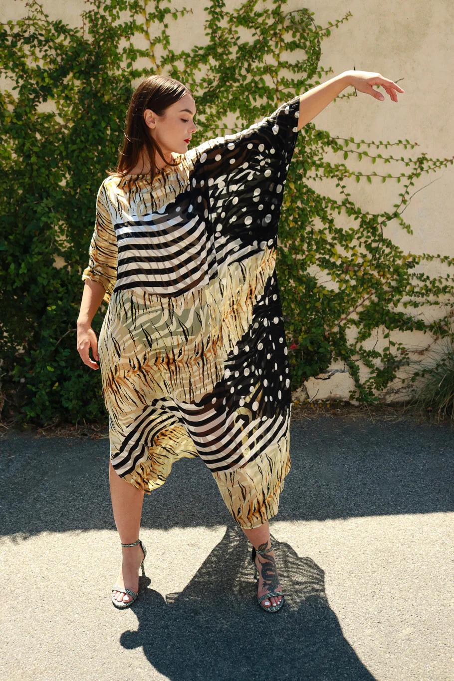 Stripes & Dots Burnout Caftan - Image 2