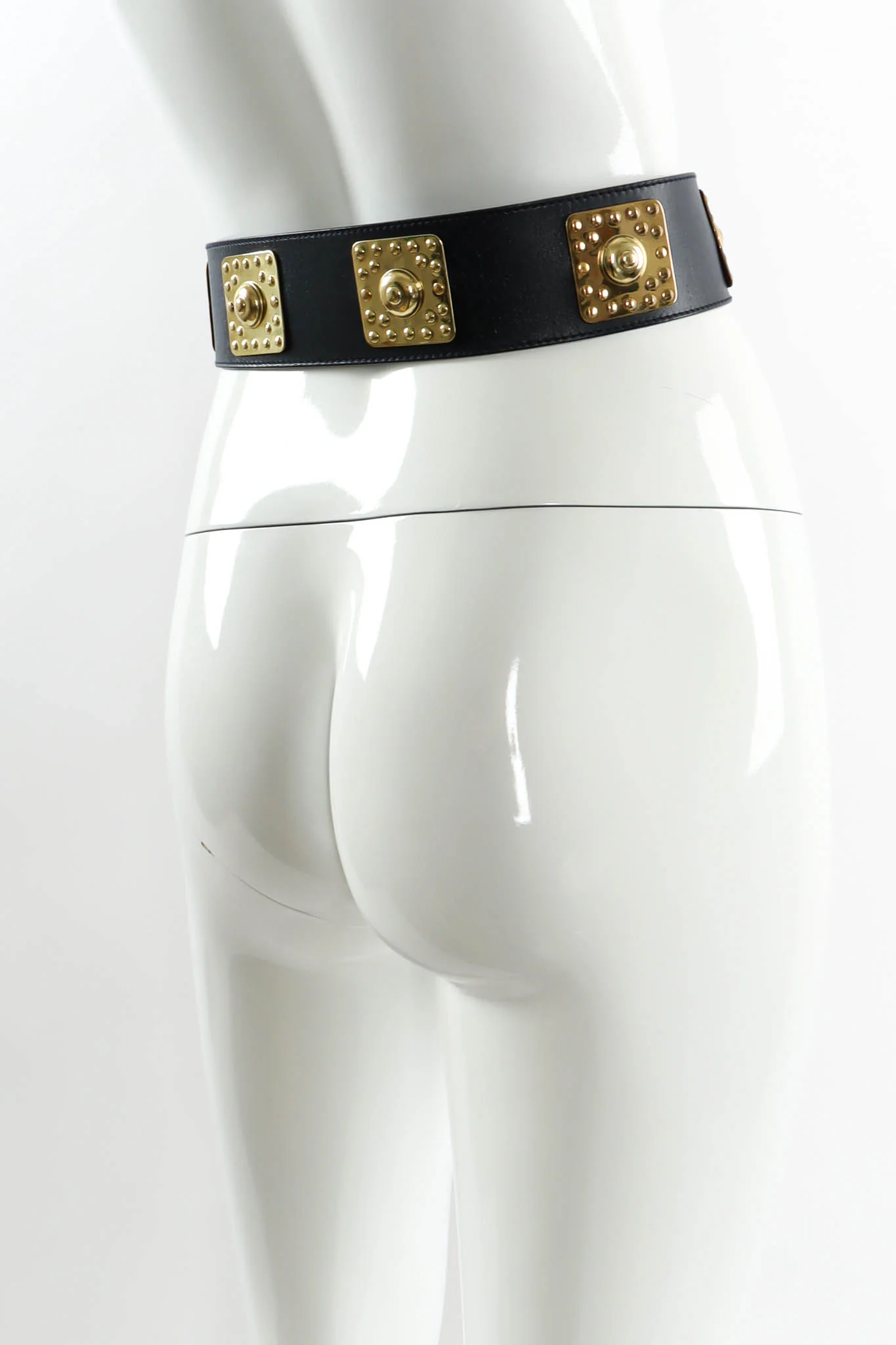 Stud Plate Leather Belt - Image 4