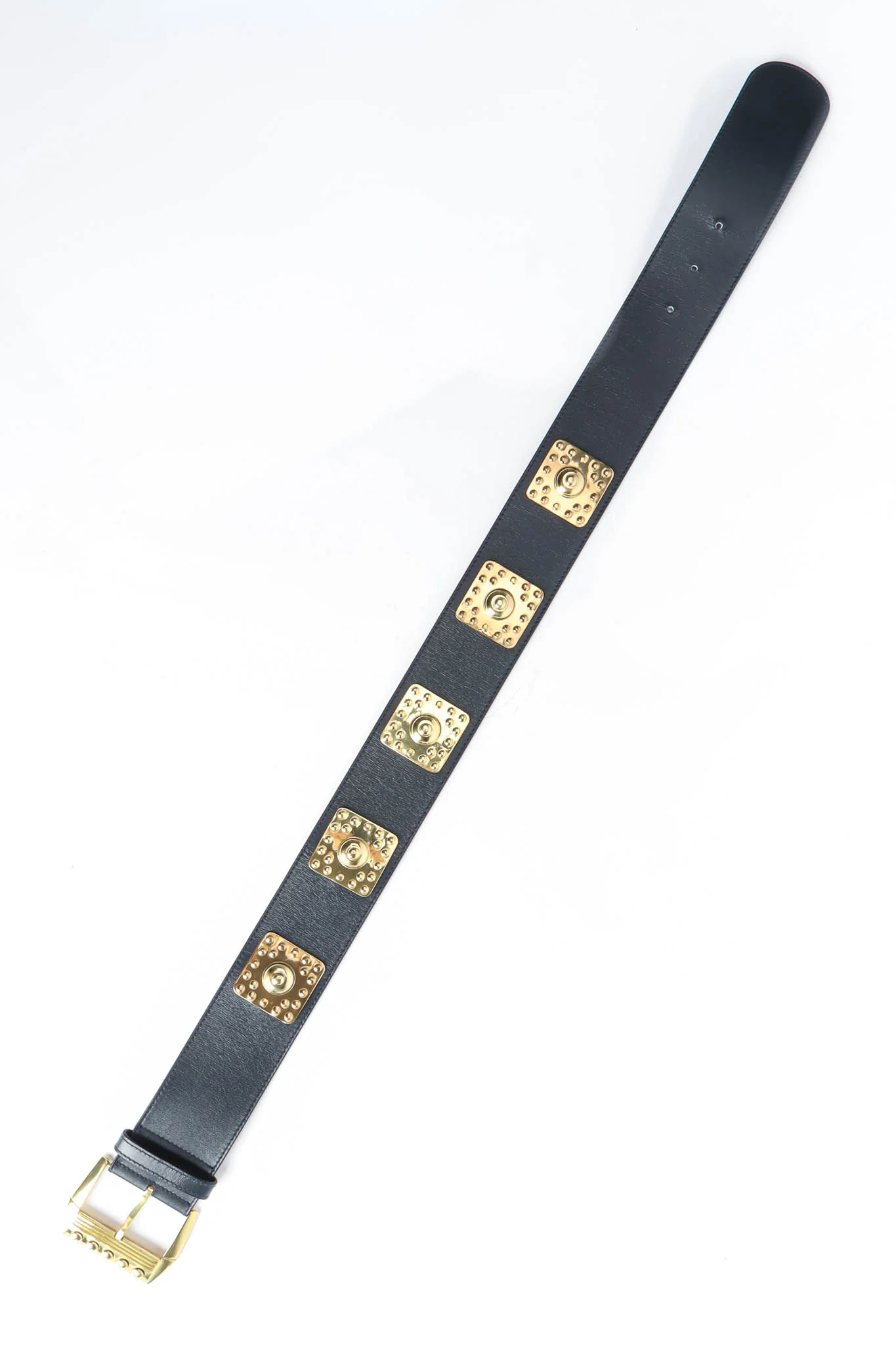 Stud Plate Leather Belt - Image 6