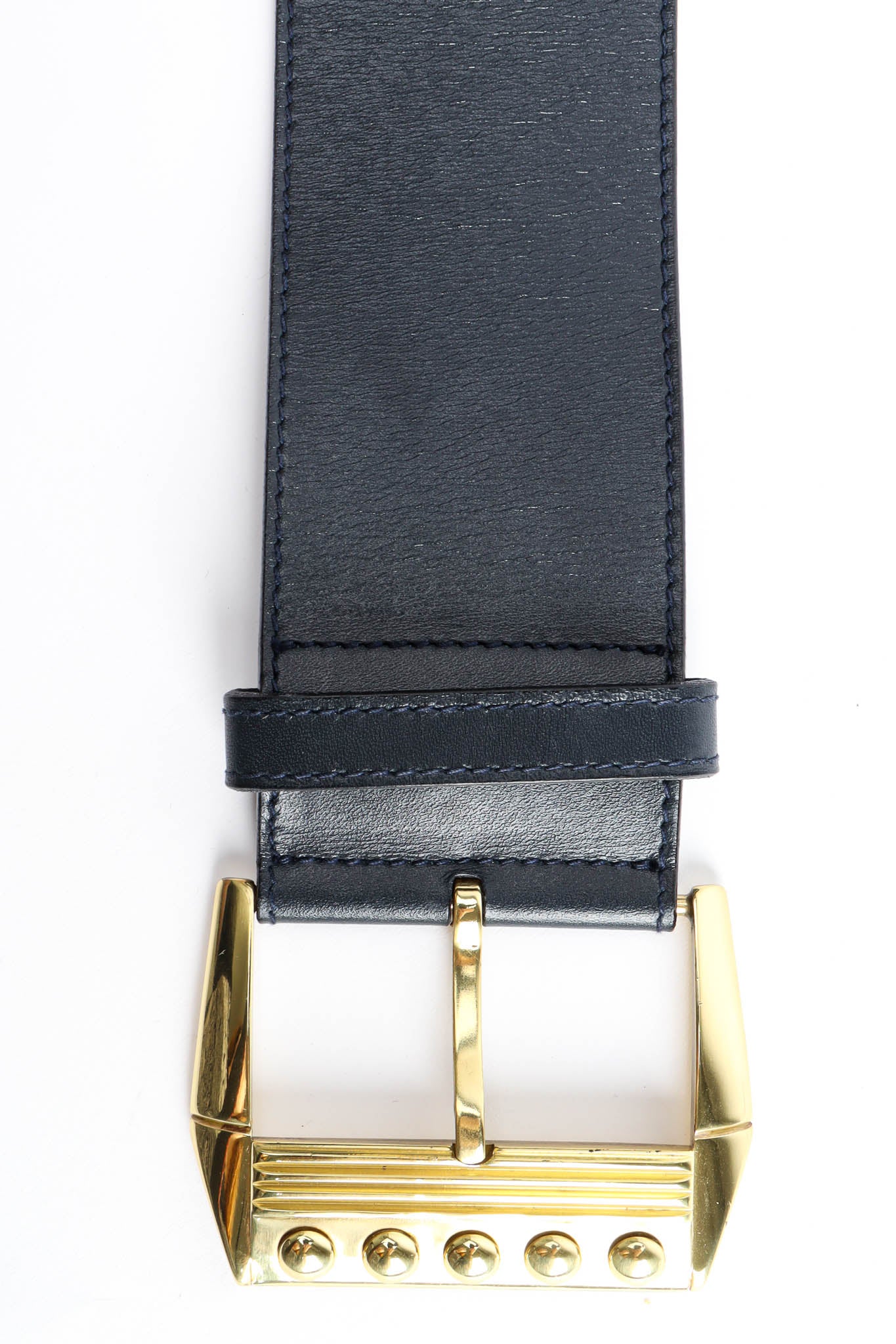 Stud Plate Leather Belt - Image 8