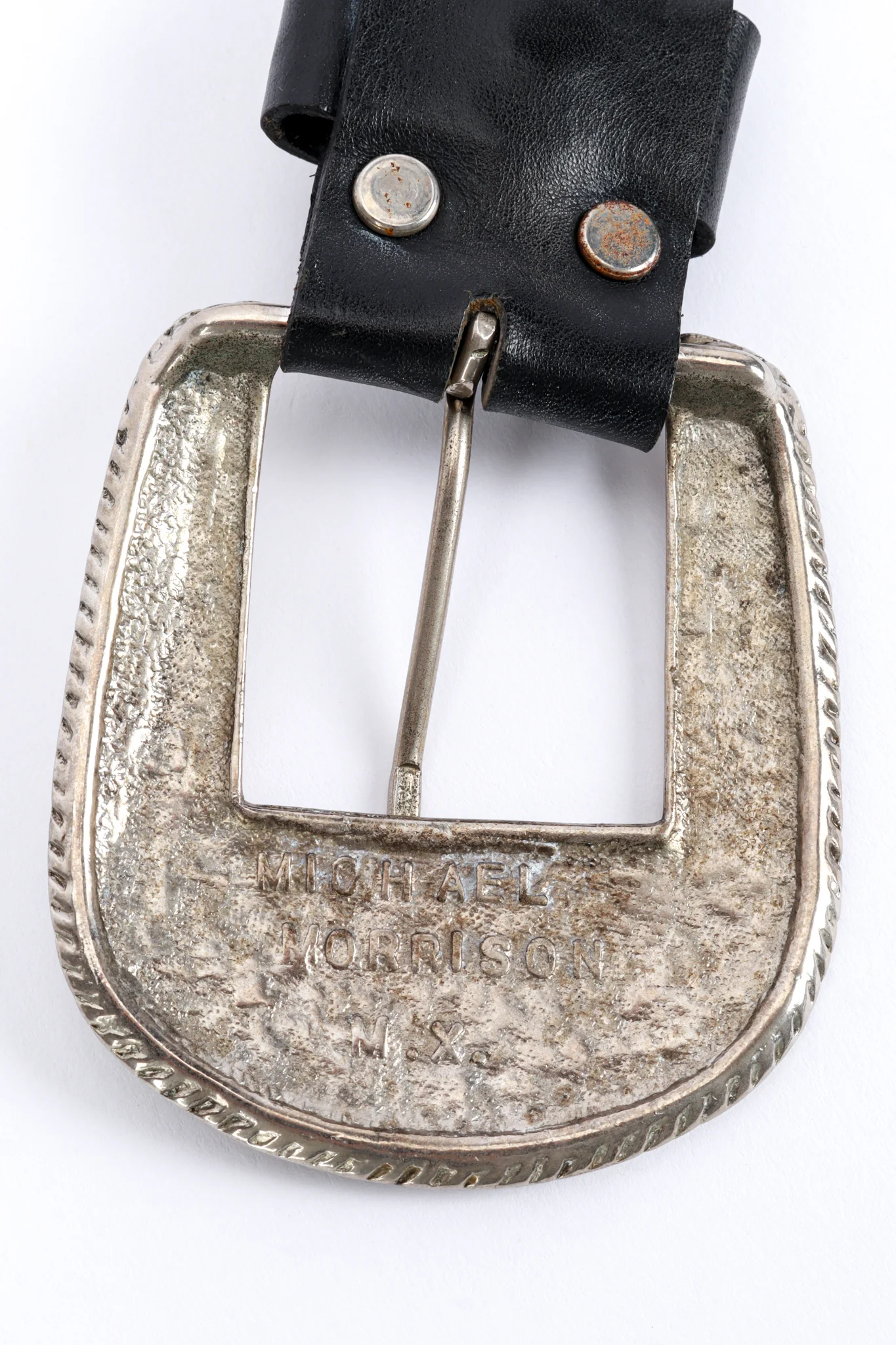Studded Chain Drape Leather Belt - Image 7