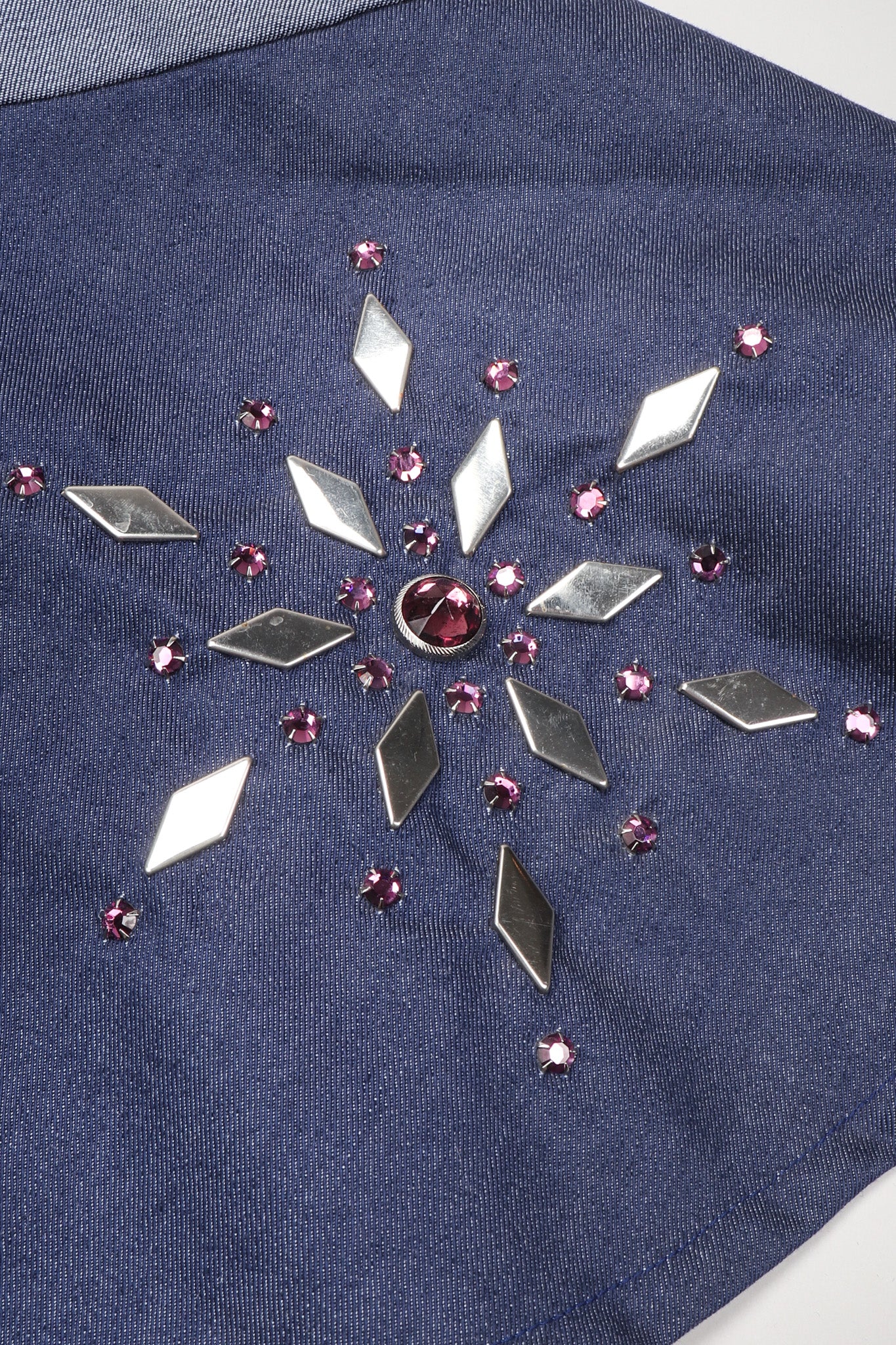 Studded Denim Swirl Skirt - Image 14