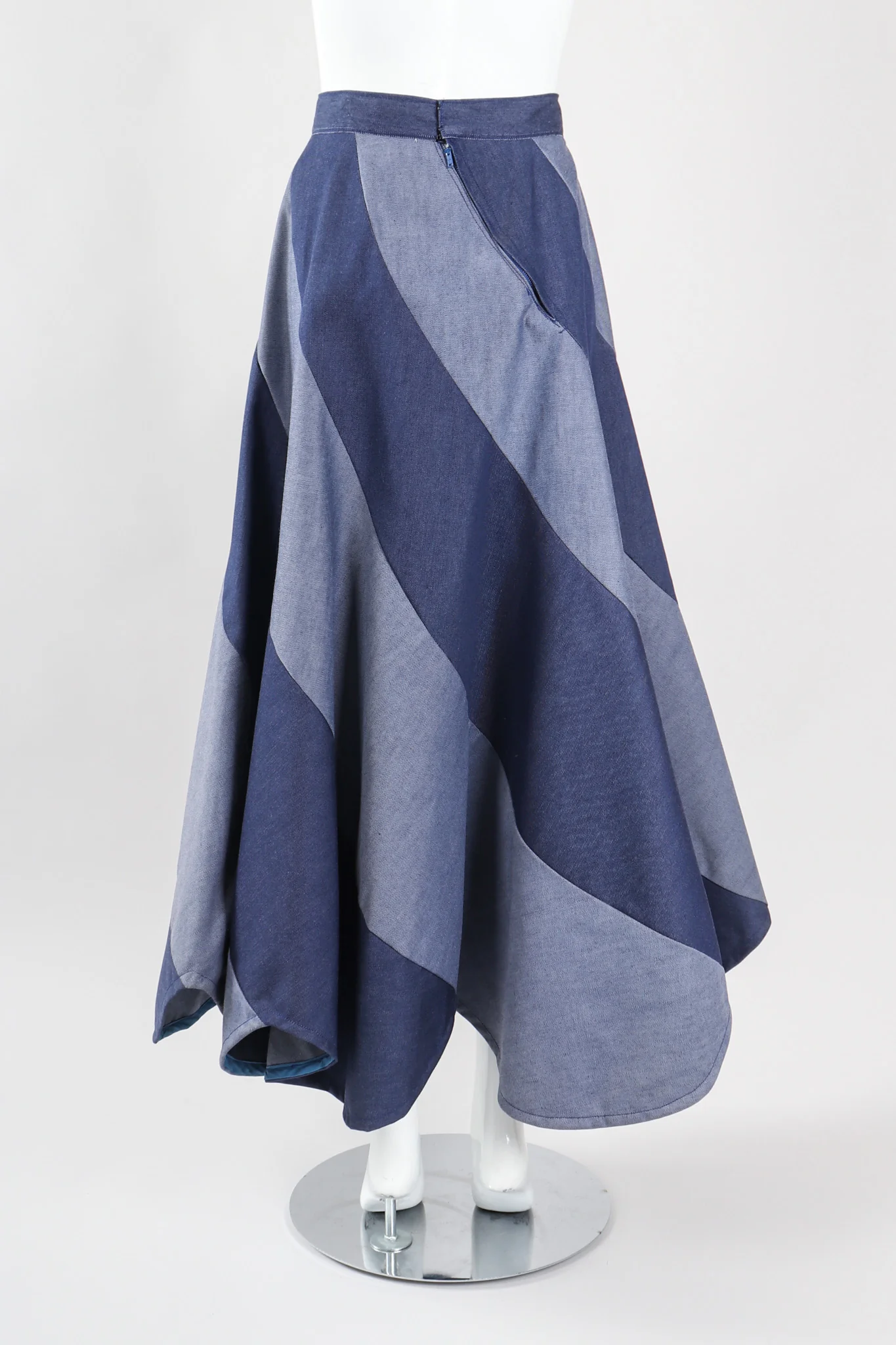 Studded Denim Swirl Skirt - Image 7