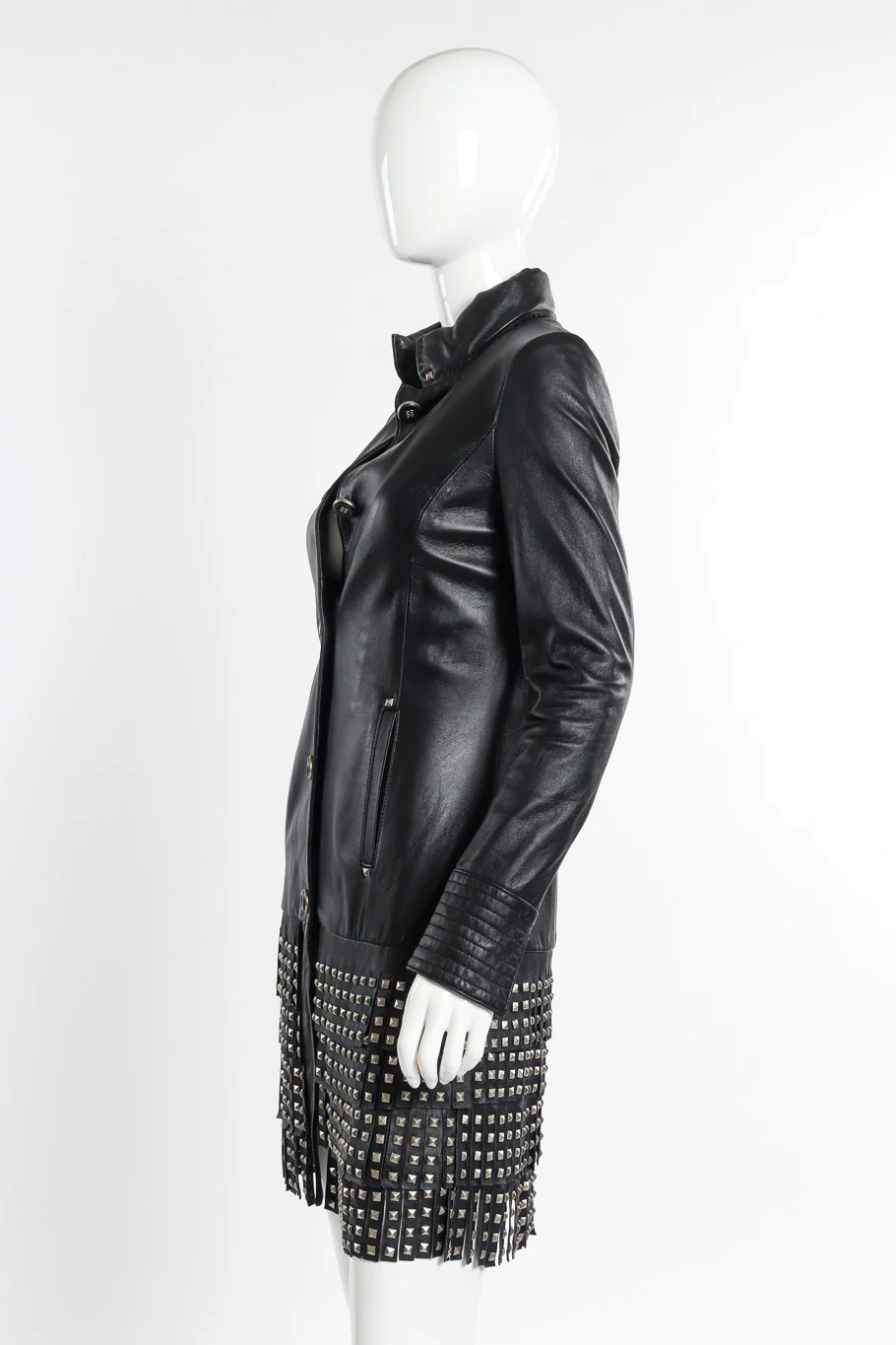 Studded Leather Coat - Image 2