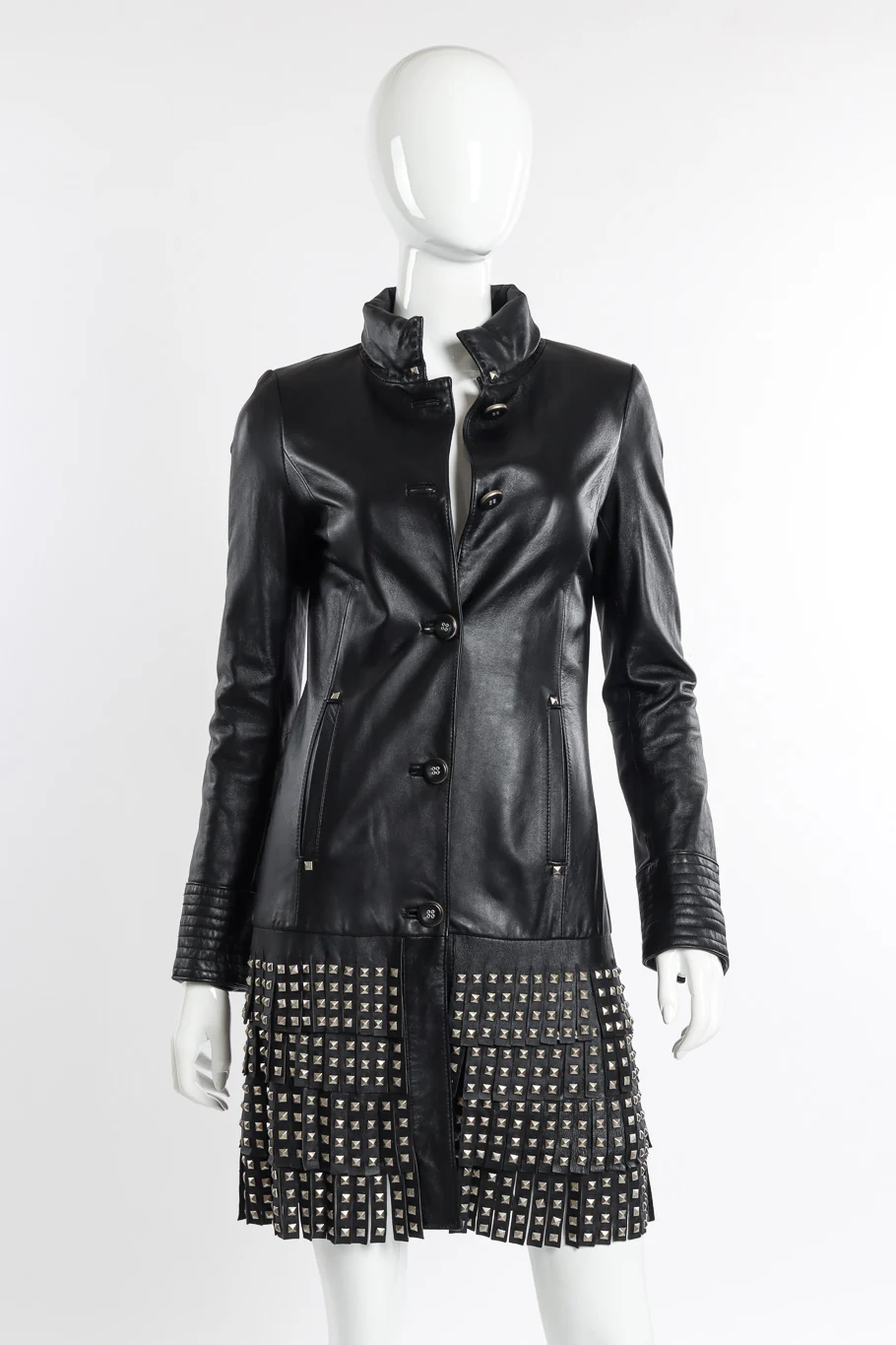 Studded Leather Coat - Image 4