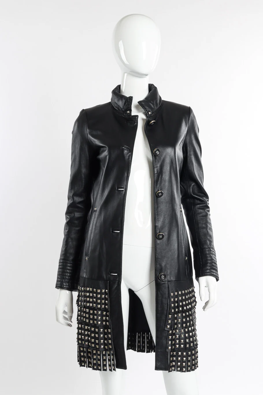 Studded Leather Coat - Image 5