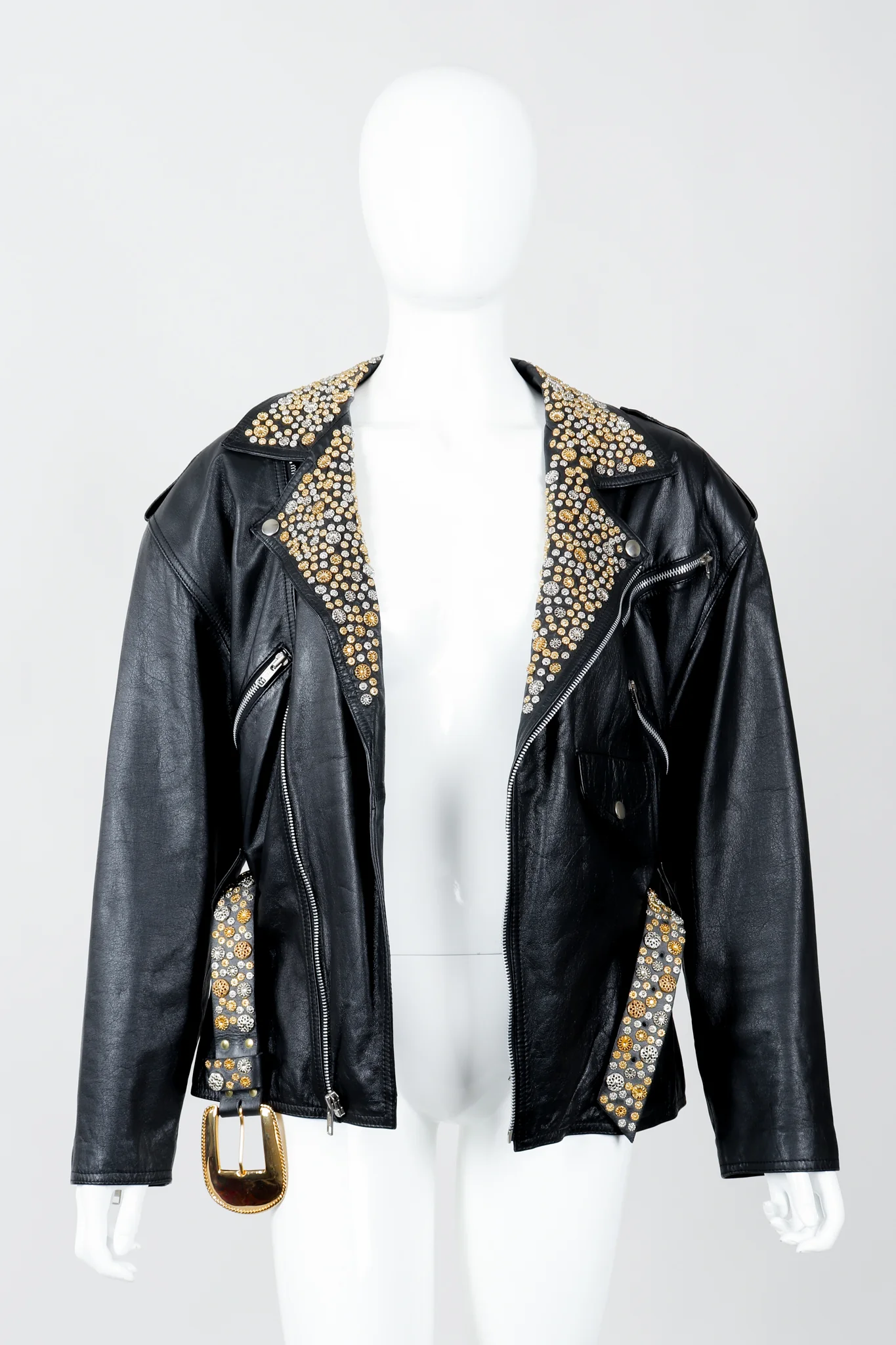 Studded Leather Moto Jacket - Image 5
