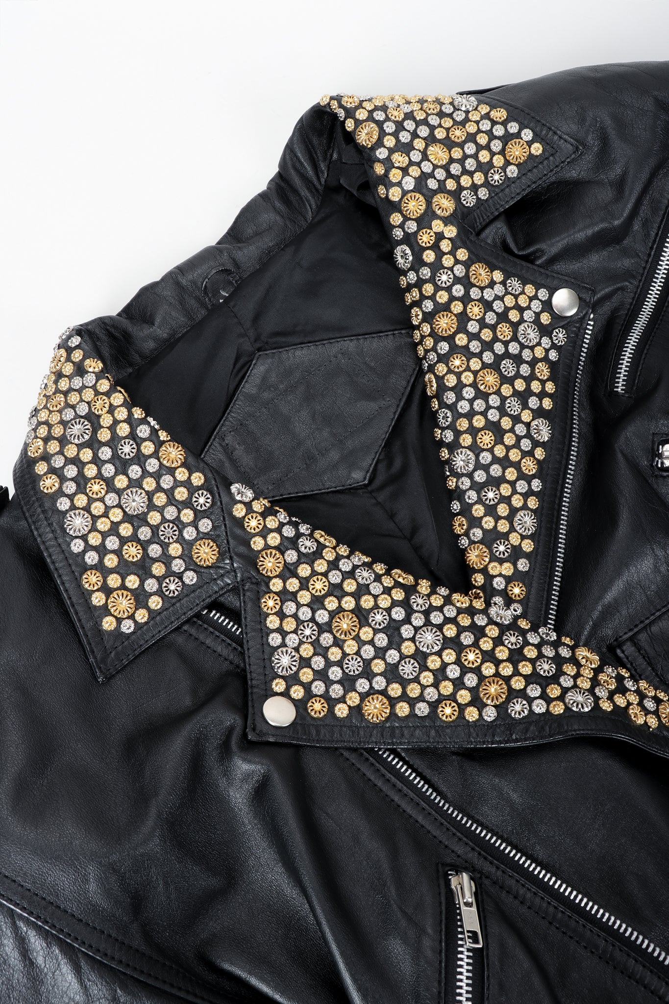 Studded Leather Moto Jacket - Image 8