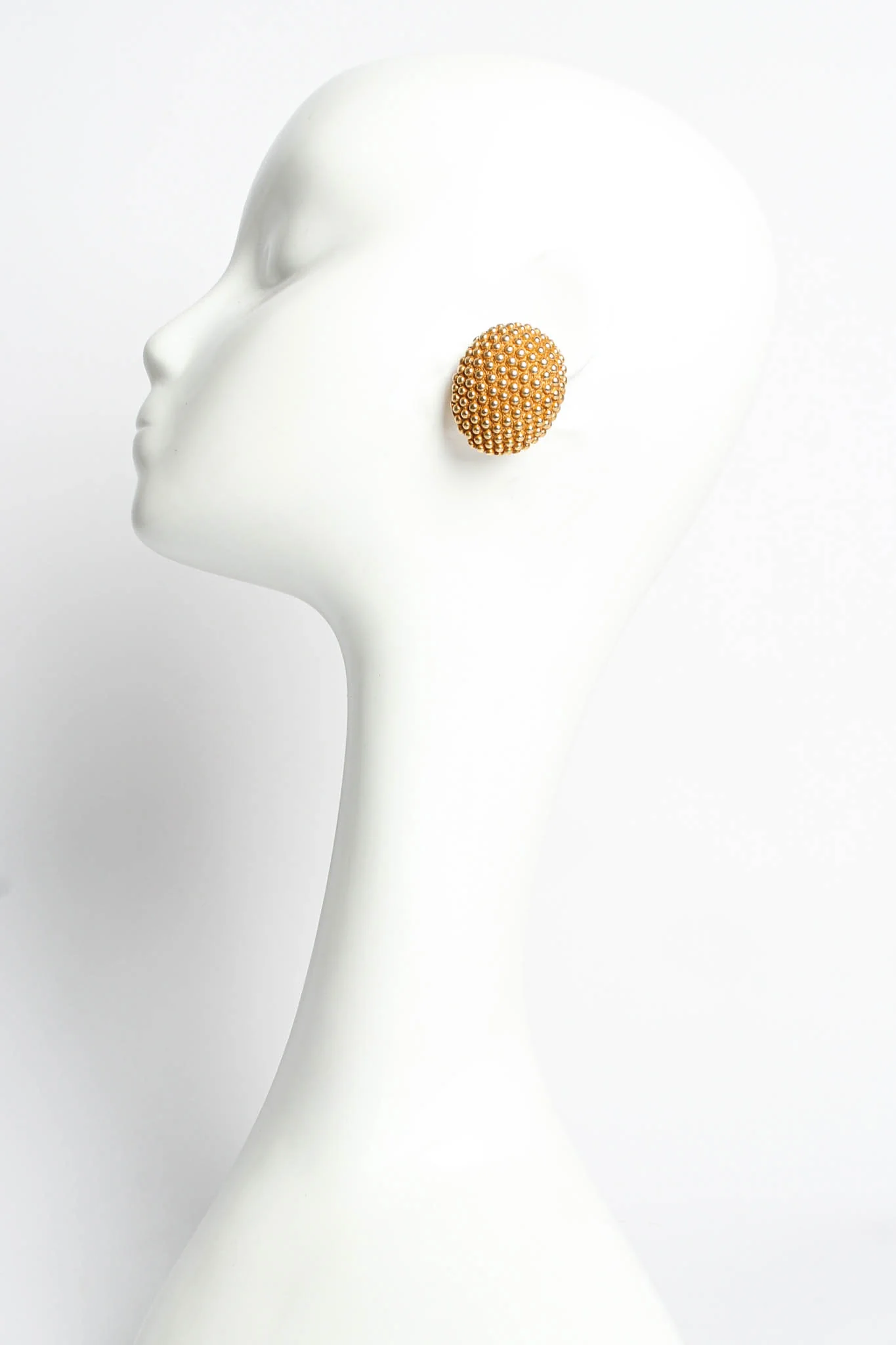 Studded Oval Dome Earrings - Image 2