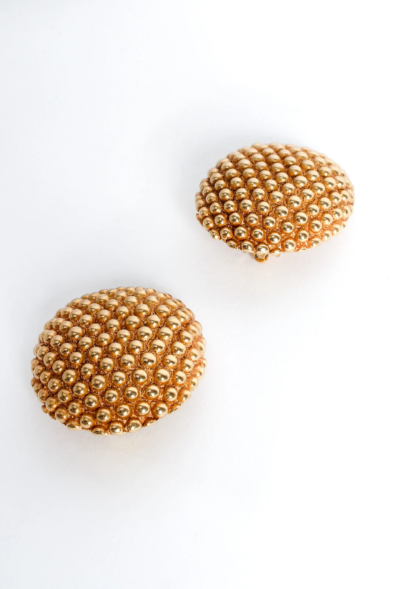 Studded Oval Dome Earrings - Image 3