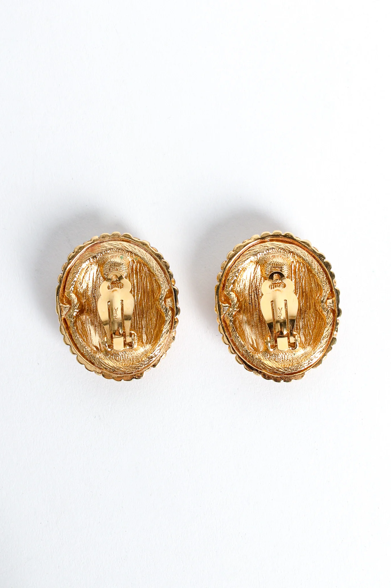 Studded Oval Dome Earrings - Image 4