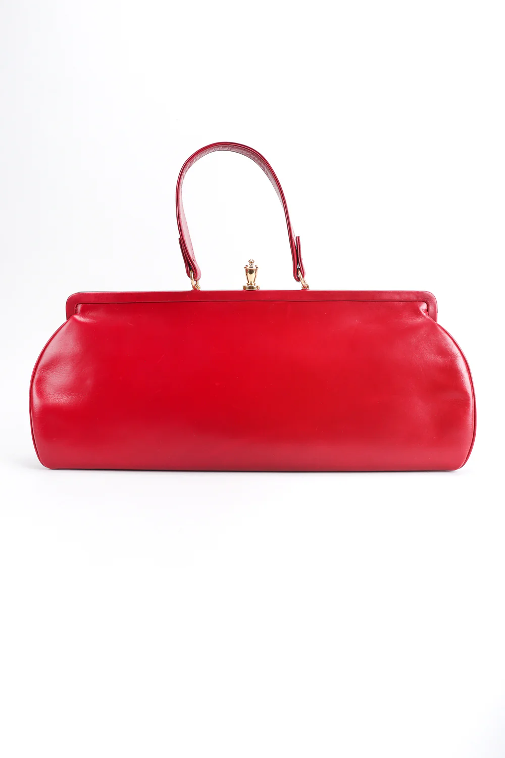 Studded Red Leather Baguette - Image 5