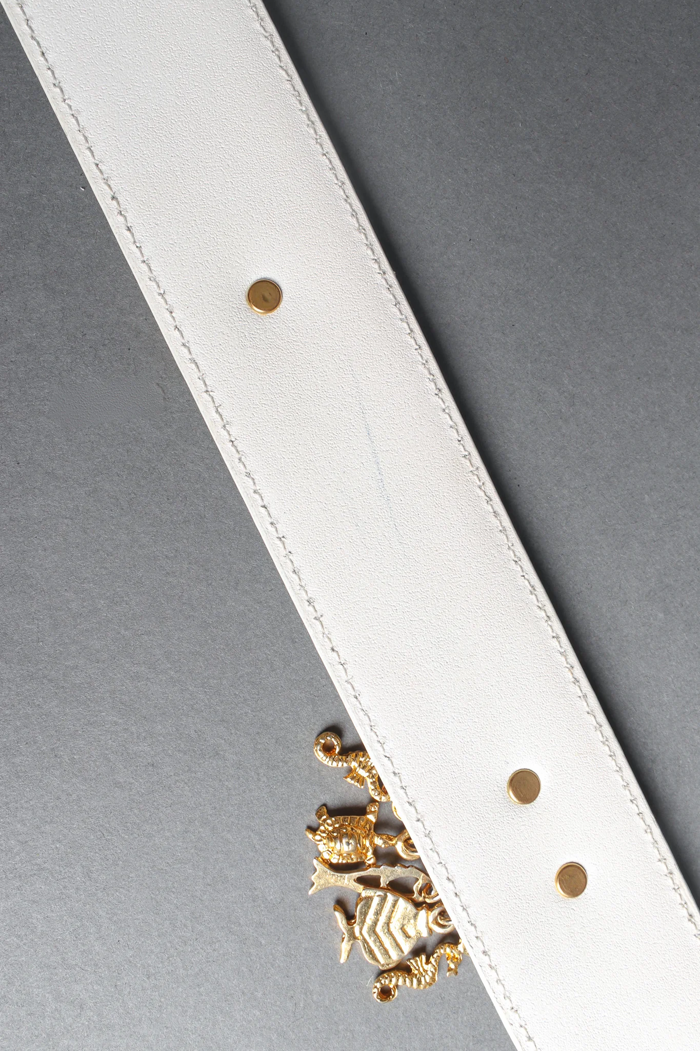 Studded Shell Drop Leather Belt - Image 4