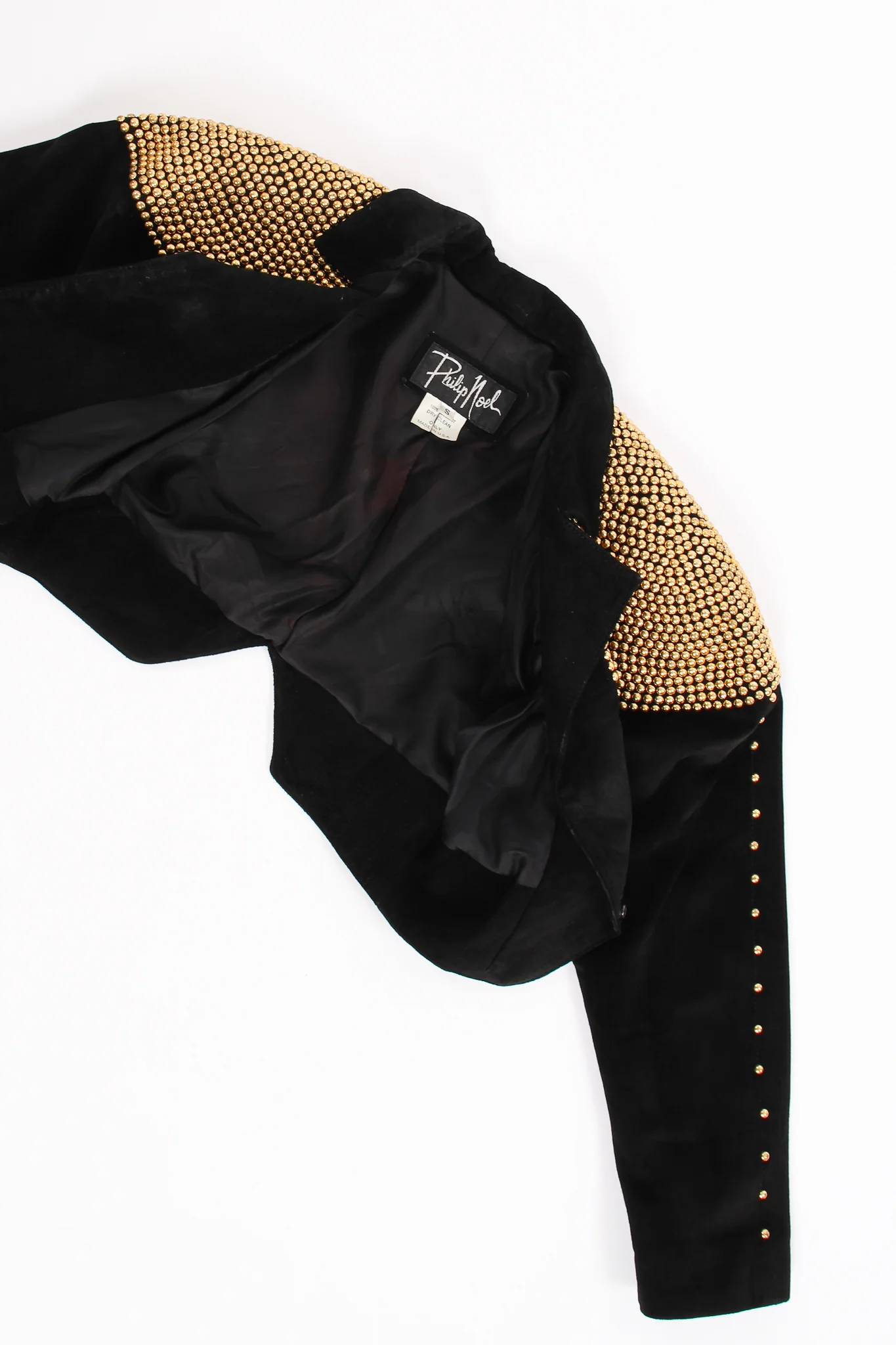 Studded Suede Crop Jacket - Image 10