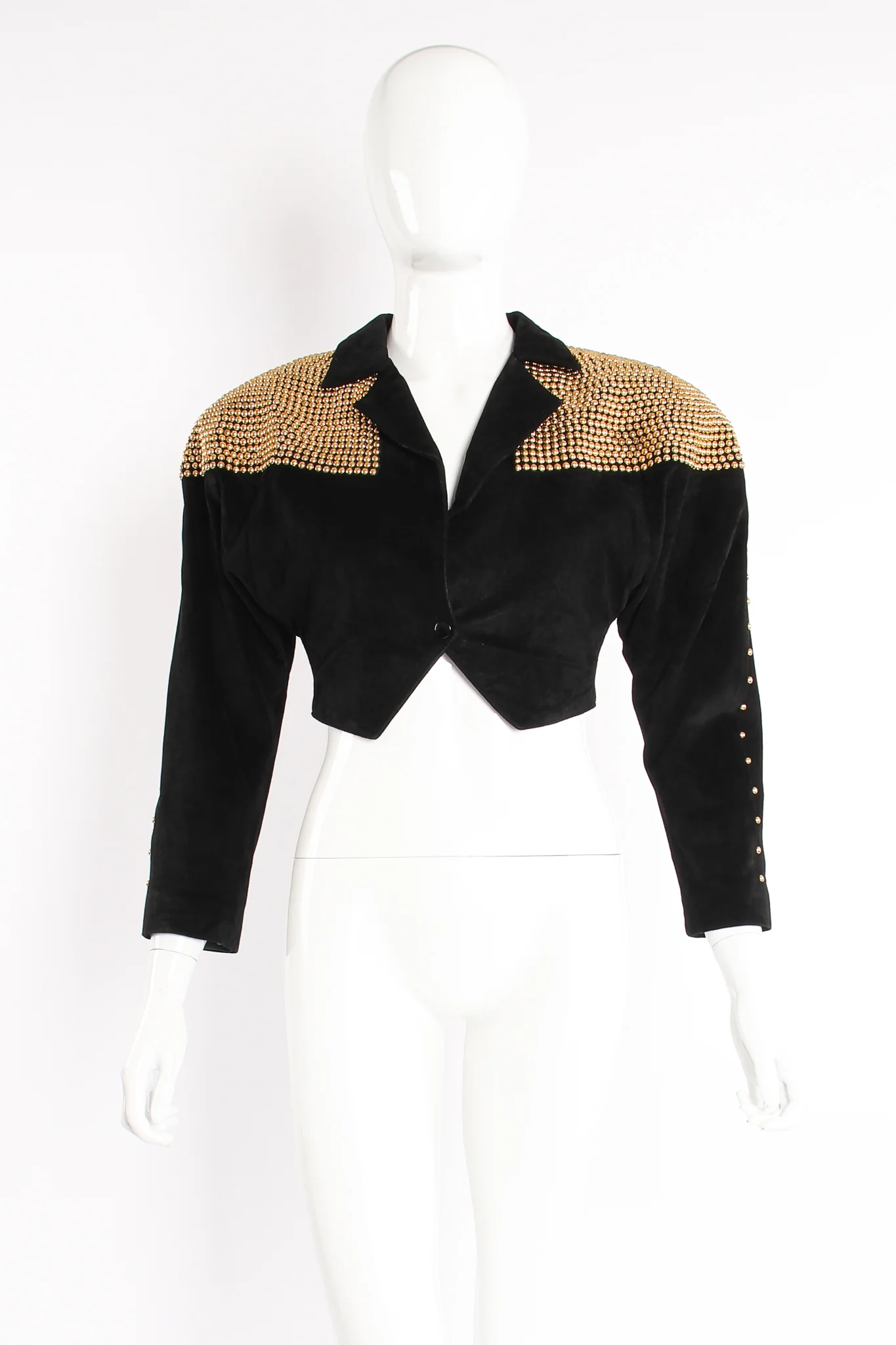 Studded Suede Crop Jacket - Image 3