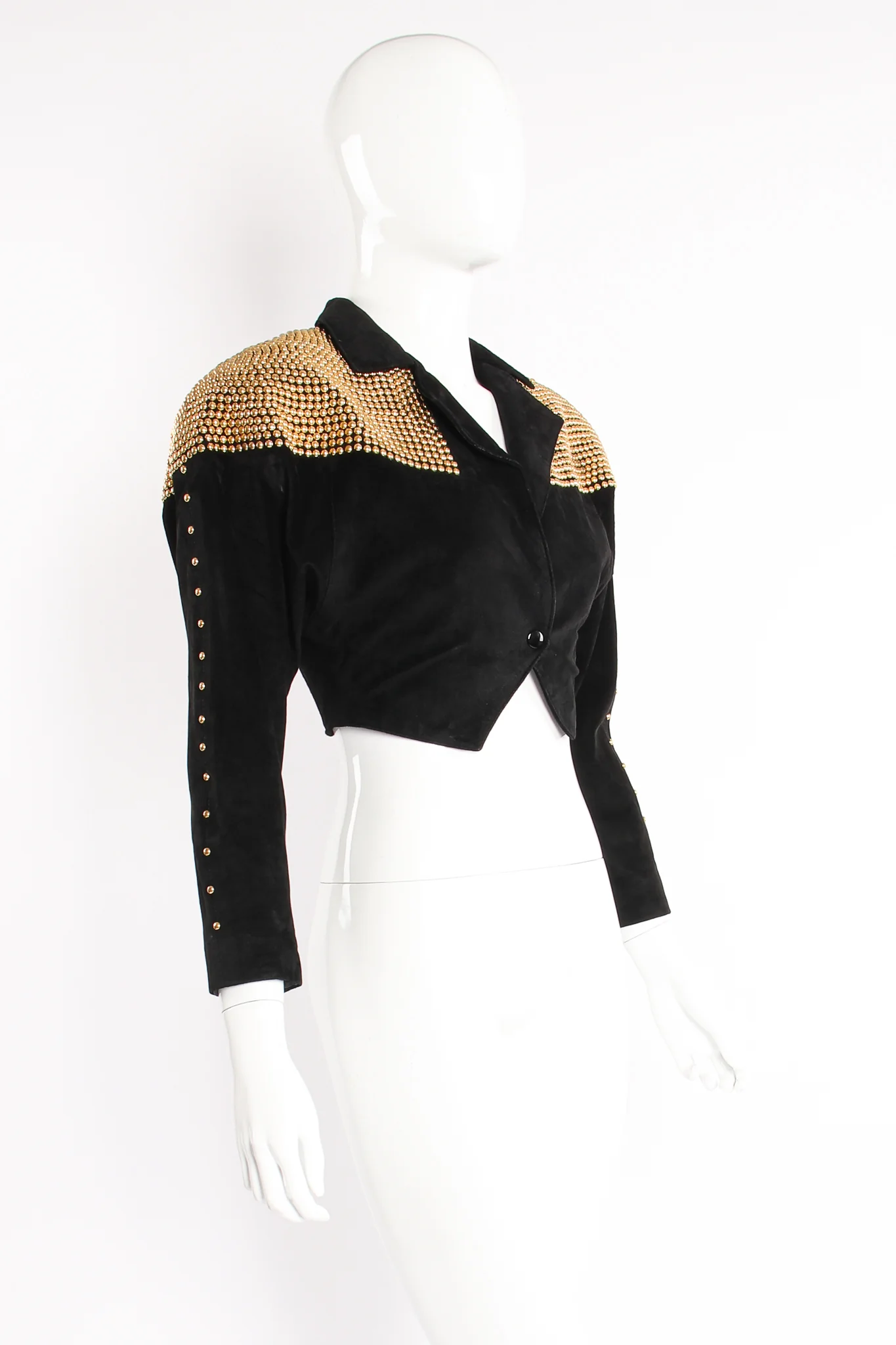 Studded Suede Crop Jacket - Image 4