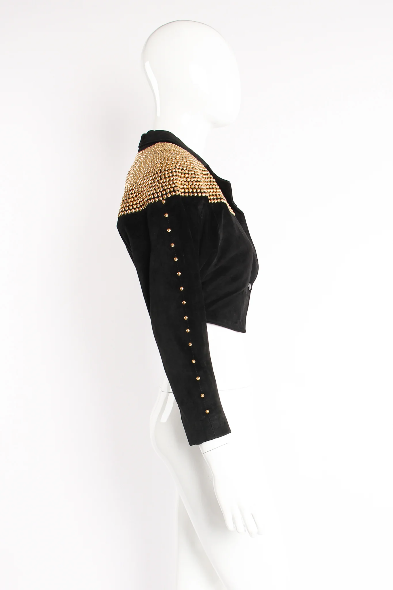 Studded Suede Crop Jacket - Image 5