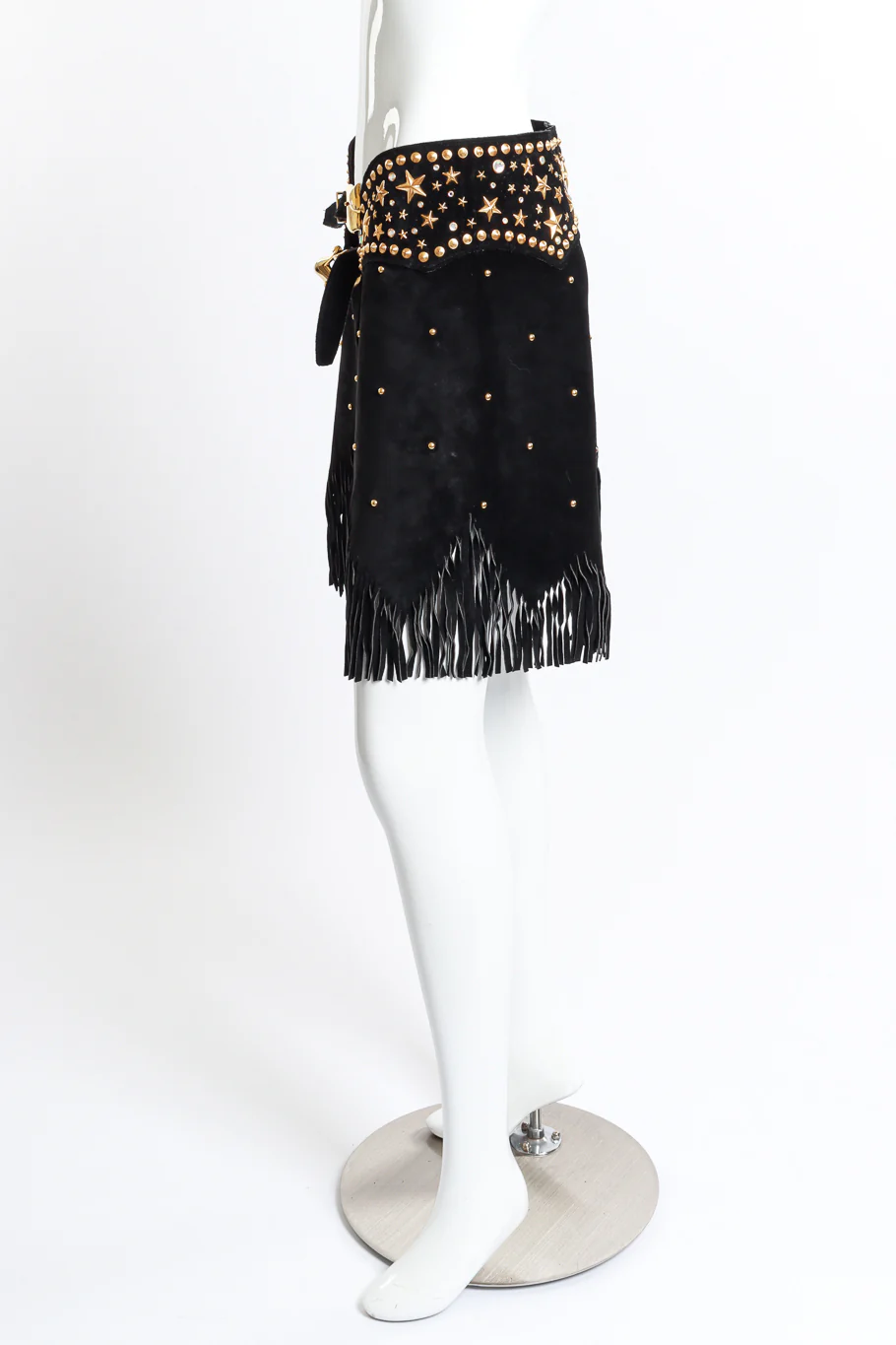 Studded Suede Fringe Skirt Belt - Image 2