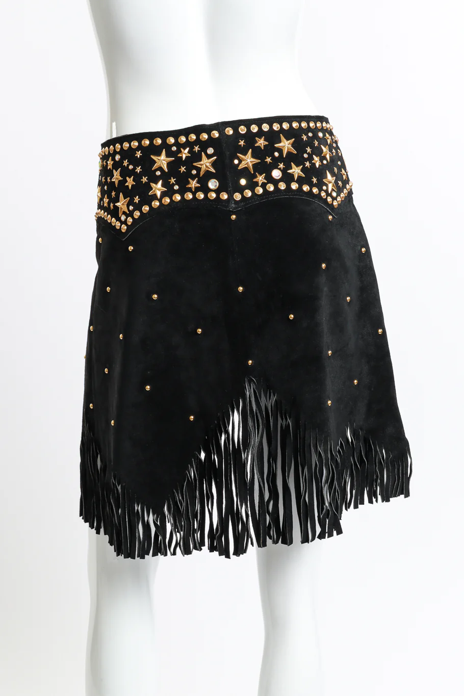 Studded Suede Fringe Skirt Belt - Image 4