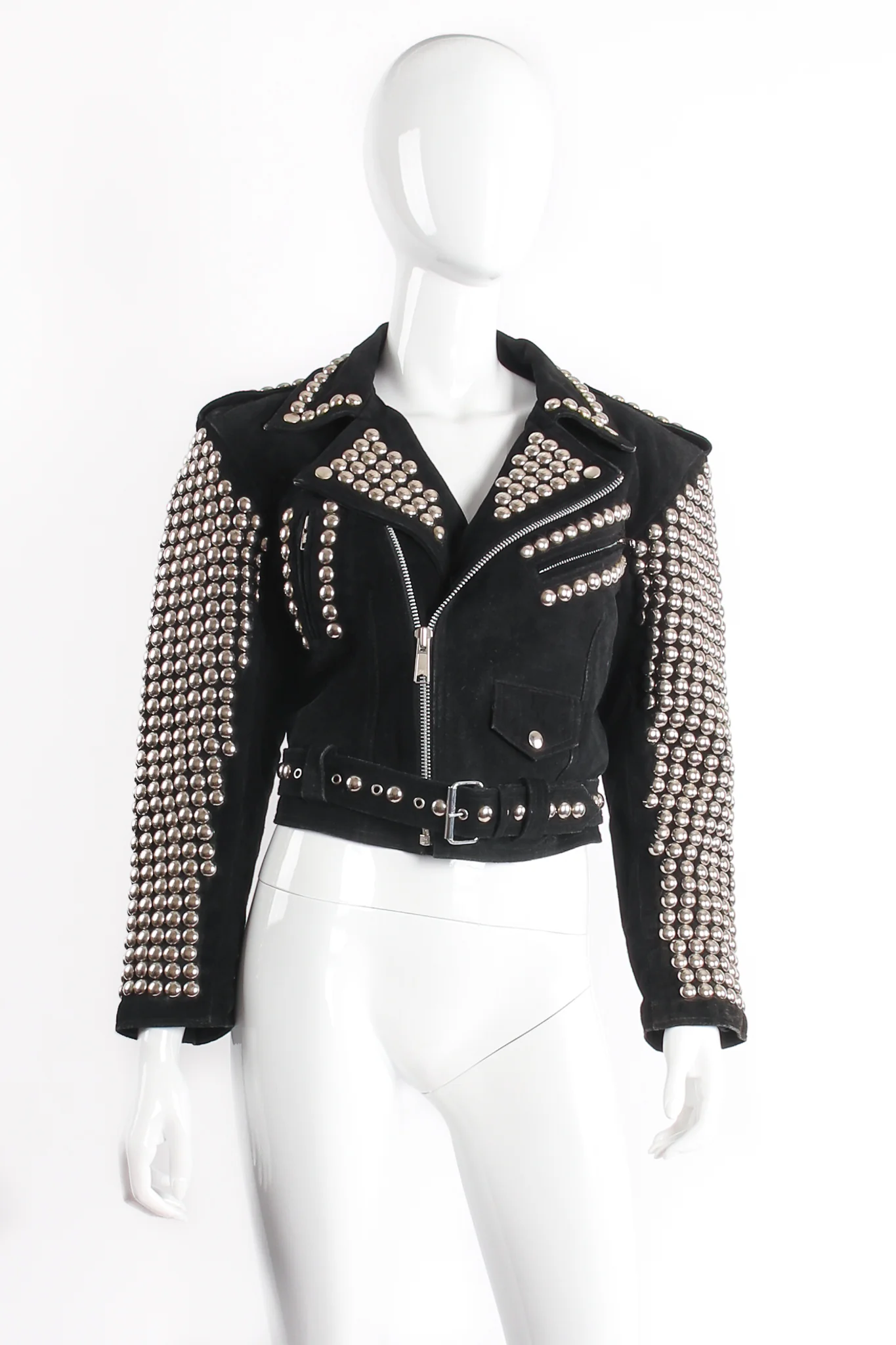 Studded Suede Moto Jacket