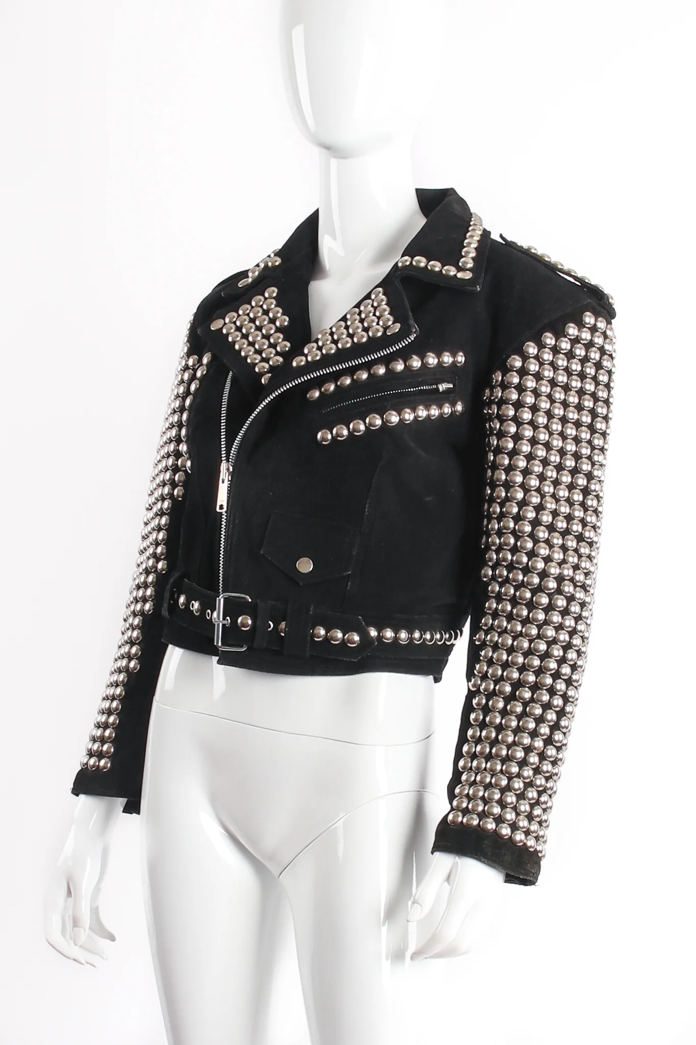 Studded Suede Moto Jacket - Image 2