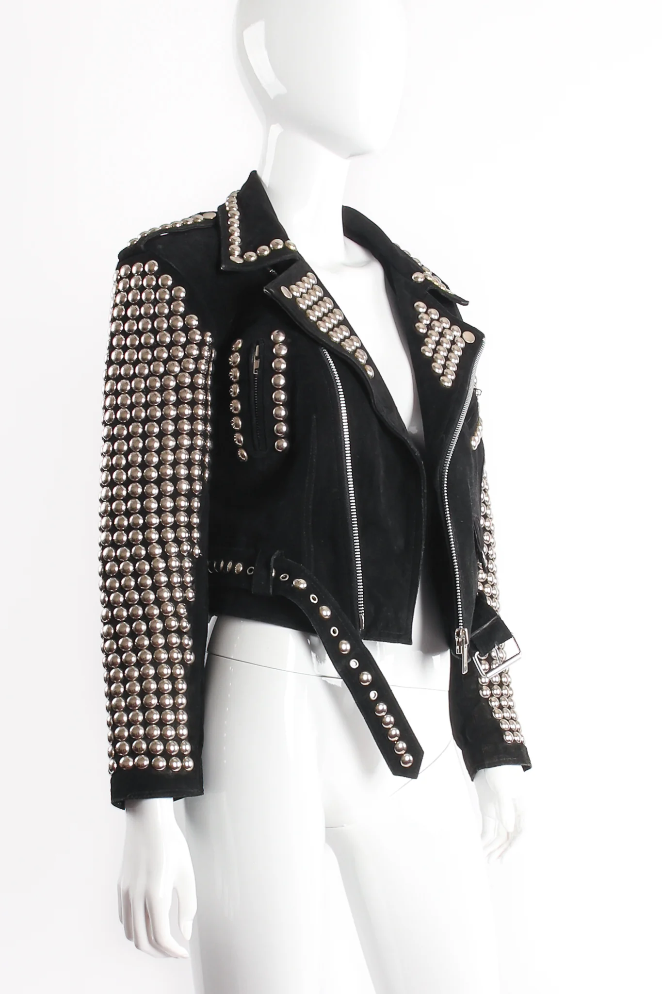 Studded Suede Moto Jacket - Image 3