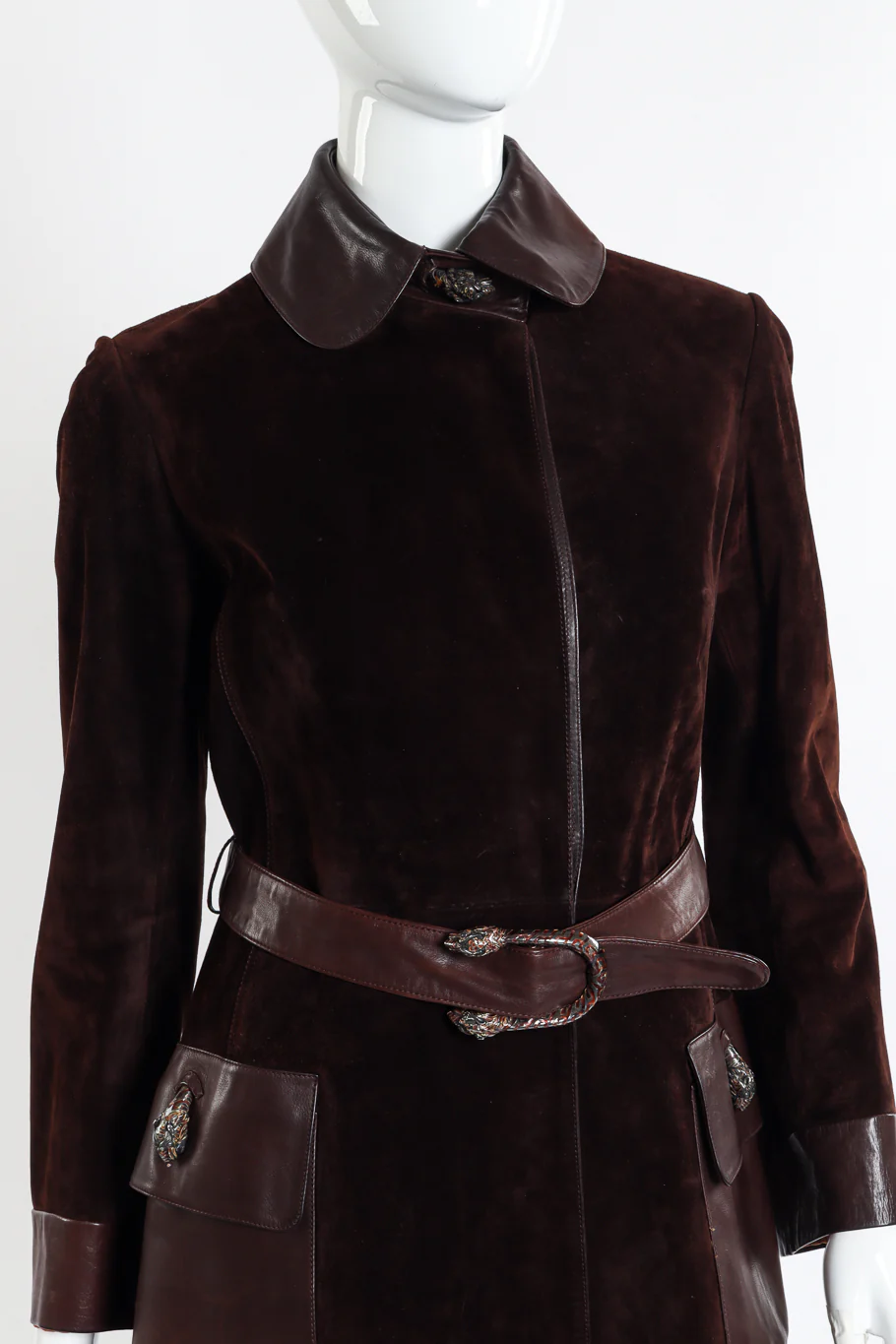 Suede and Leather Coat - Image 4