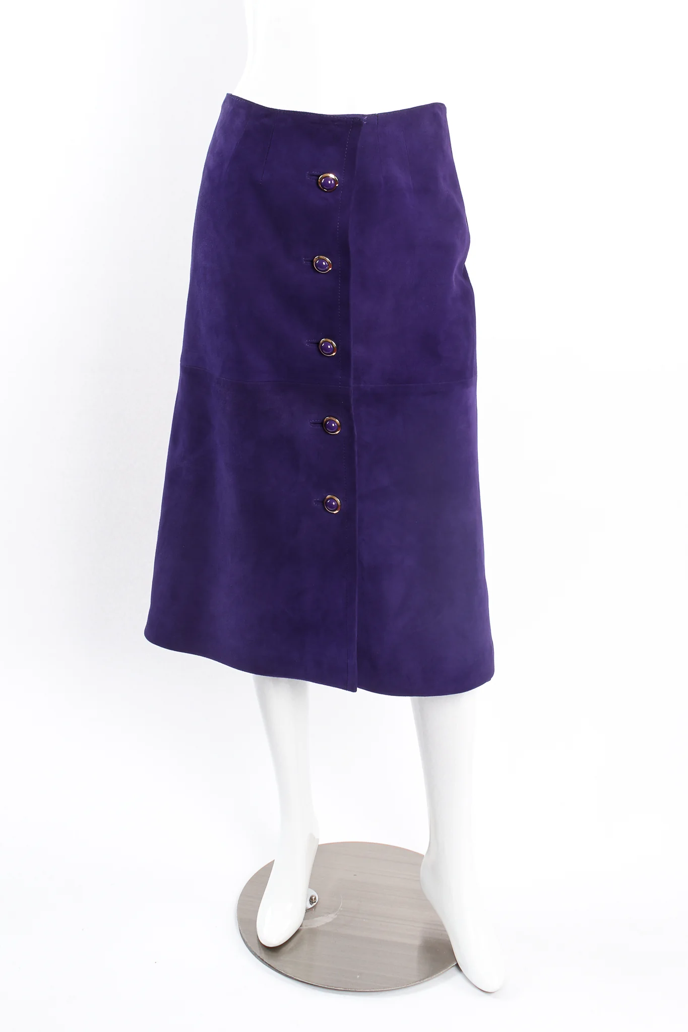 Royal Suede Button Skirt - Image 4