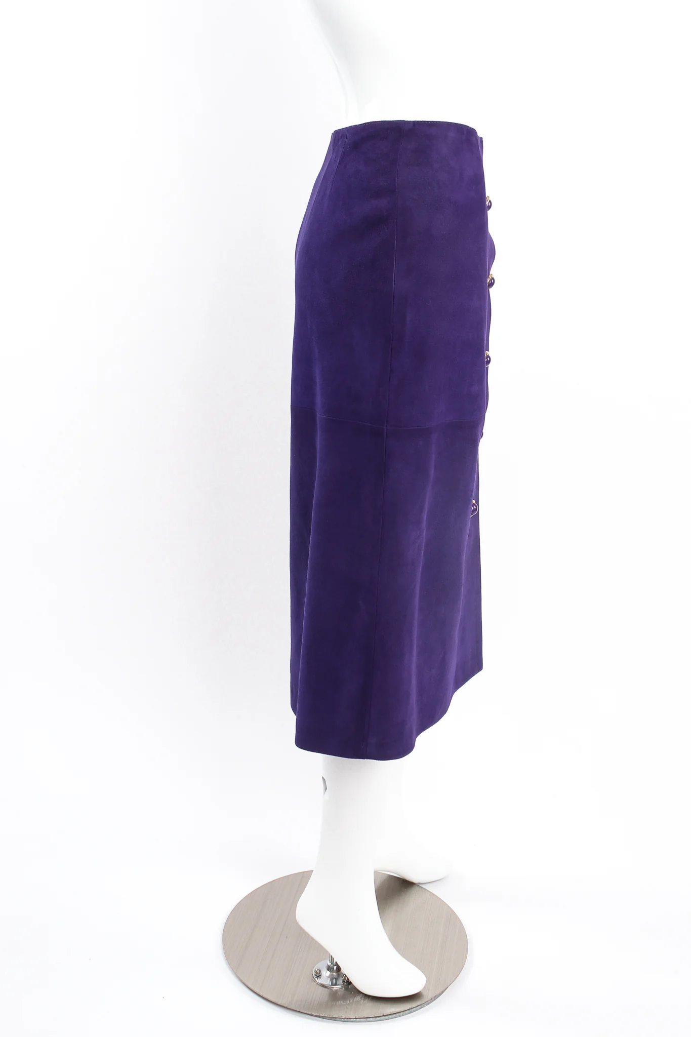 Royal Suede Button Skirt - Image 5