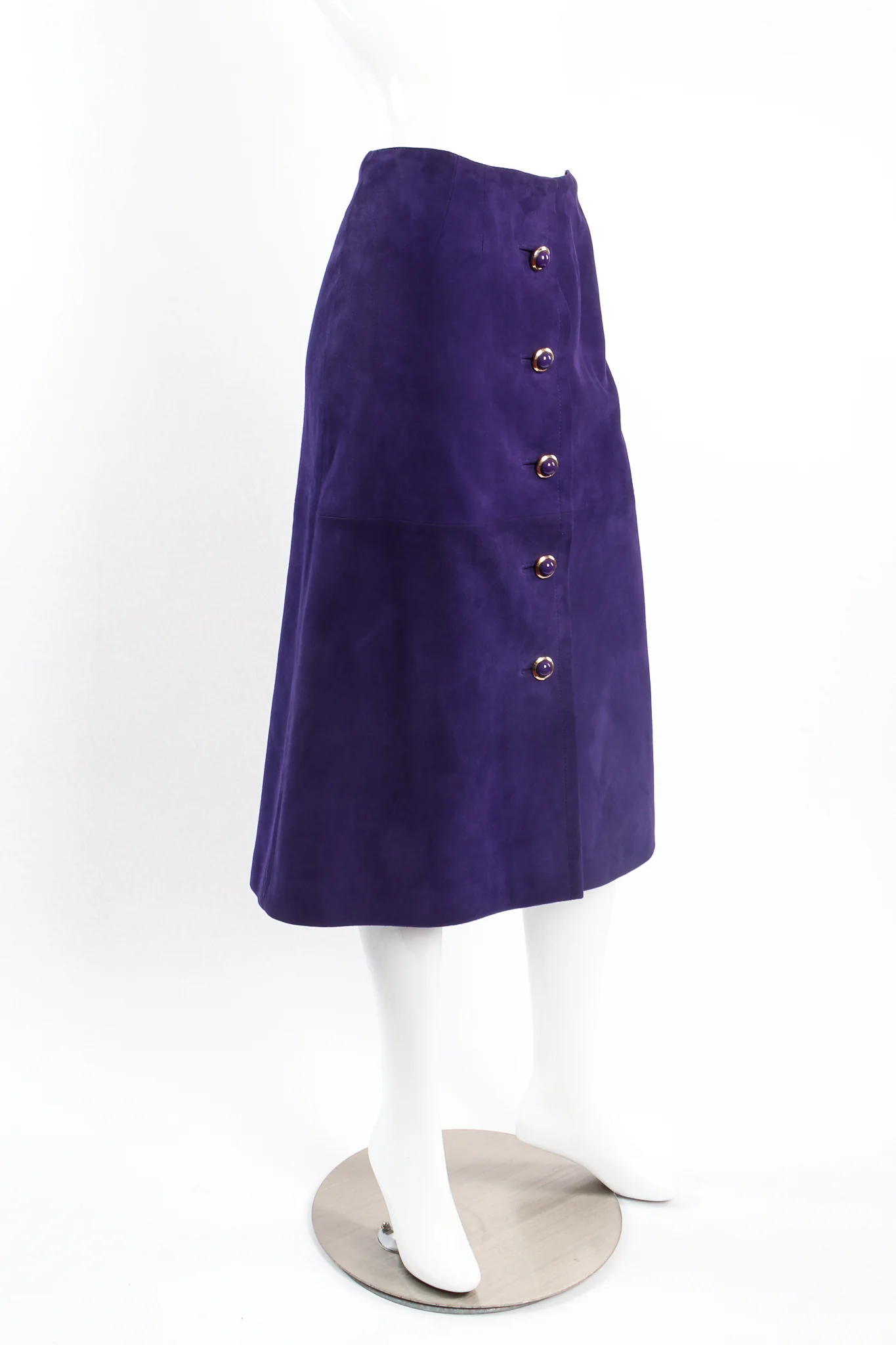 Royal Suede Button Skirt - Image 7