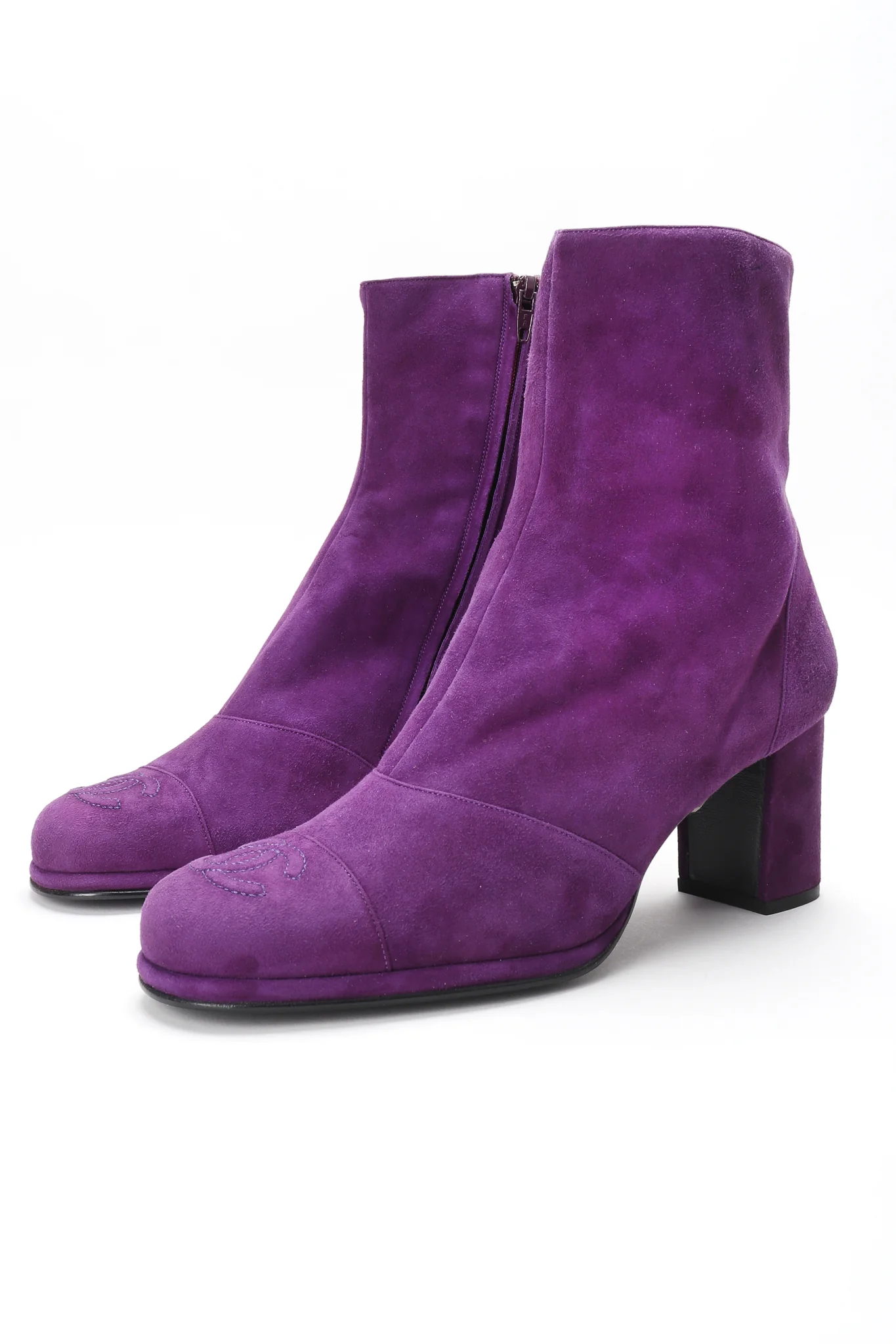 Suede Cap Toe Ankle Boots - Image 4