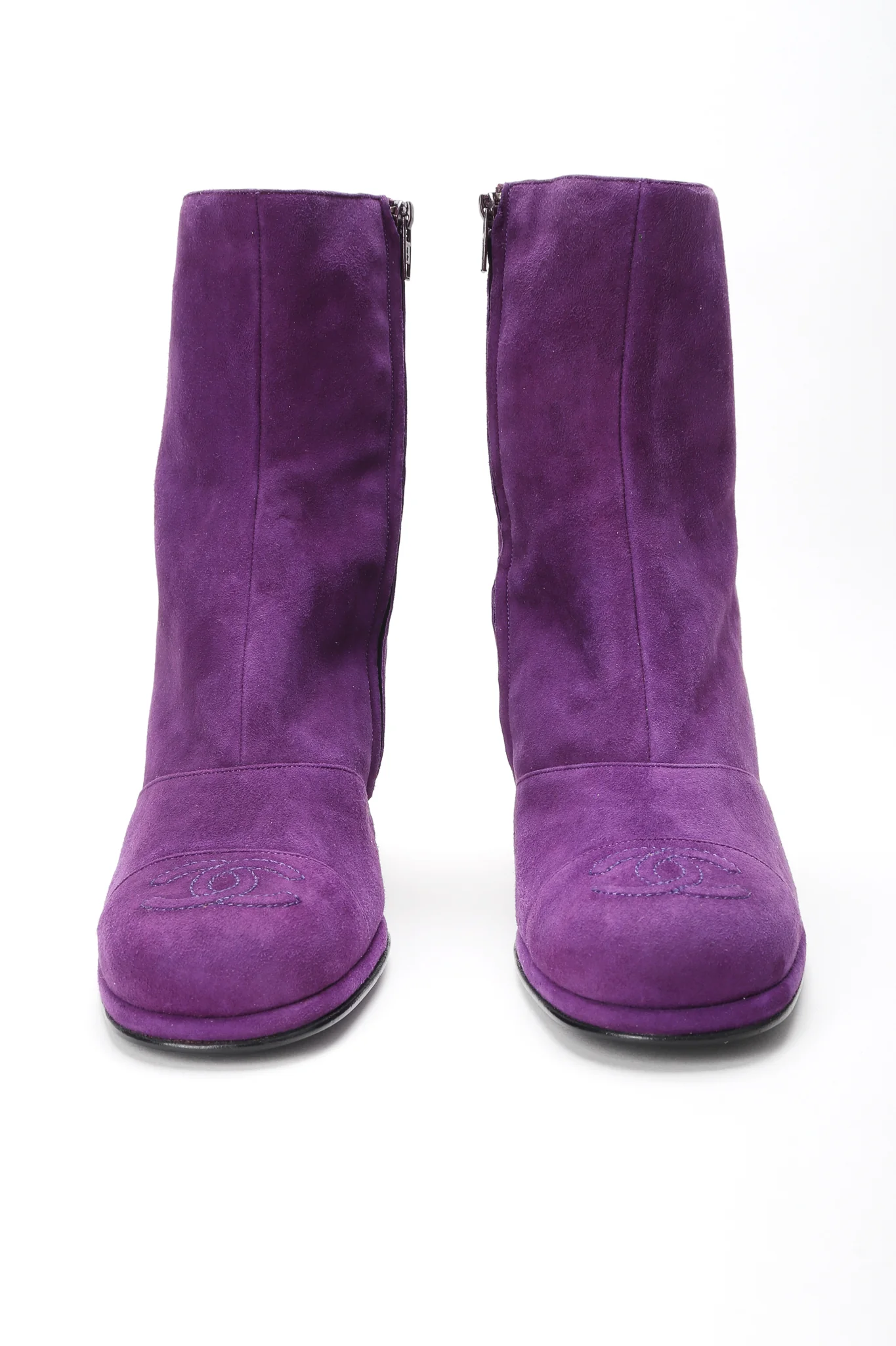 Suede Cap Toe Ankle Boots - Image 5