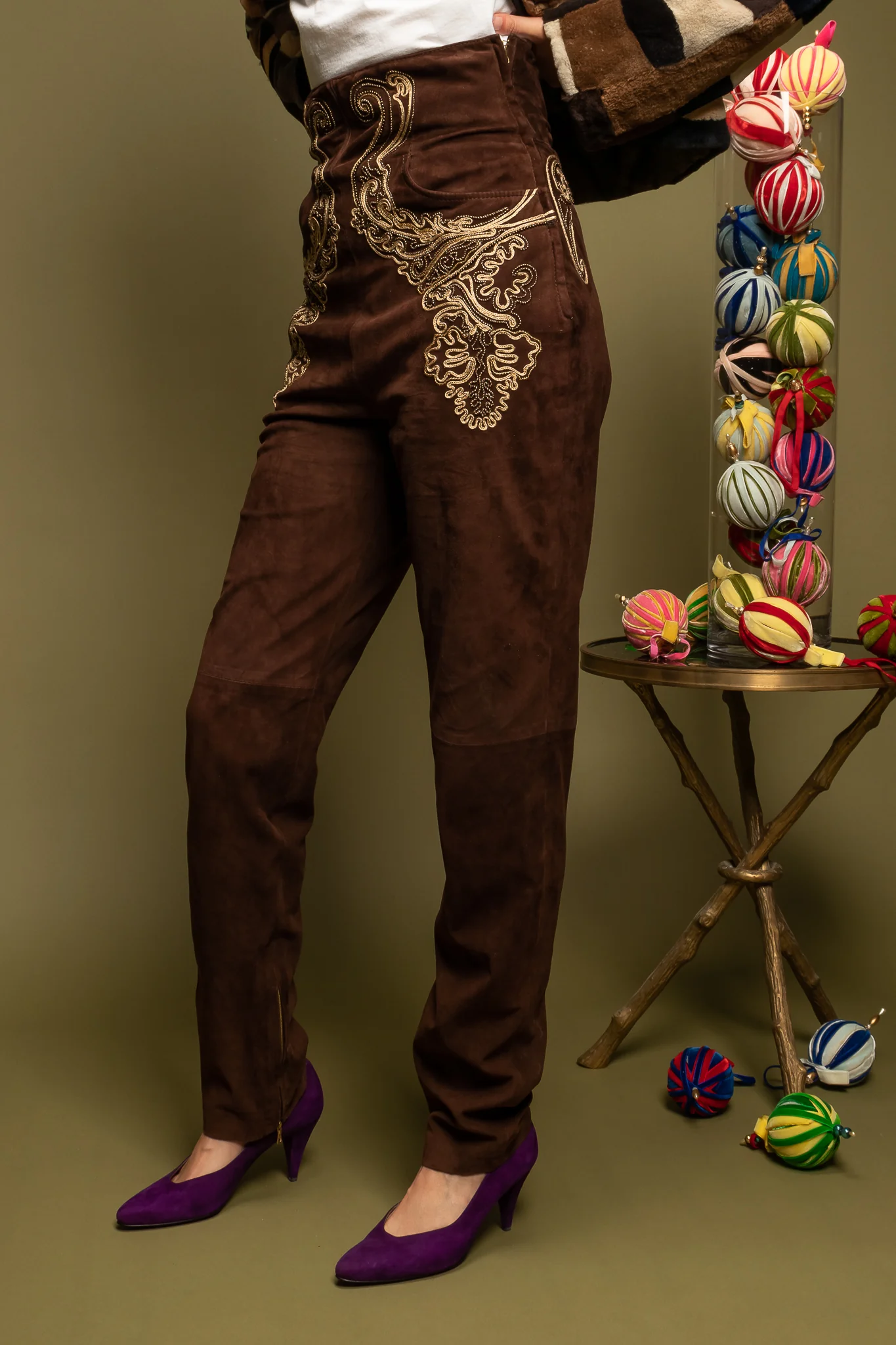 Suede Corset Waist Pant - Image 3