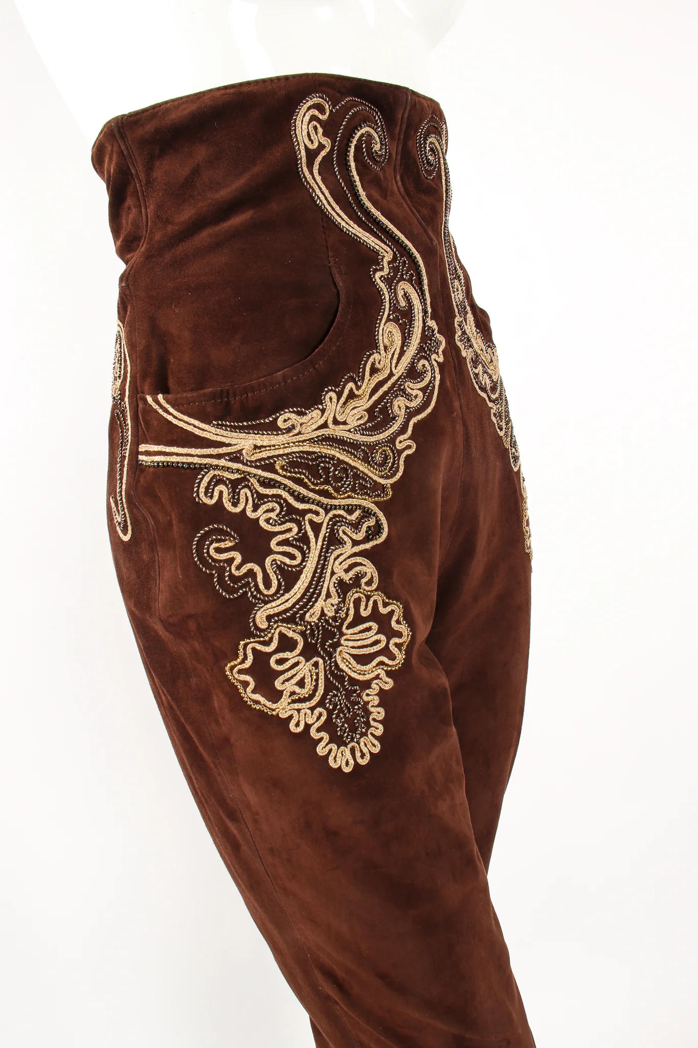 Suede Corset Waist Pant - Image 4