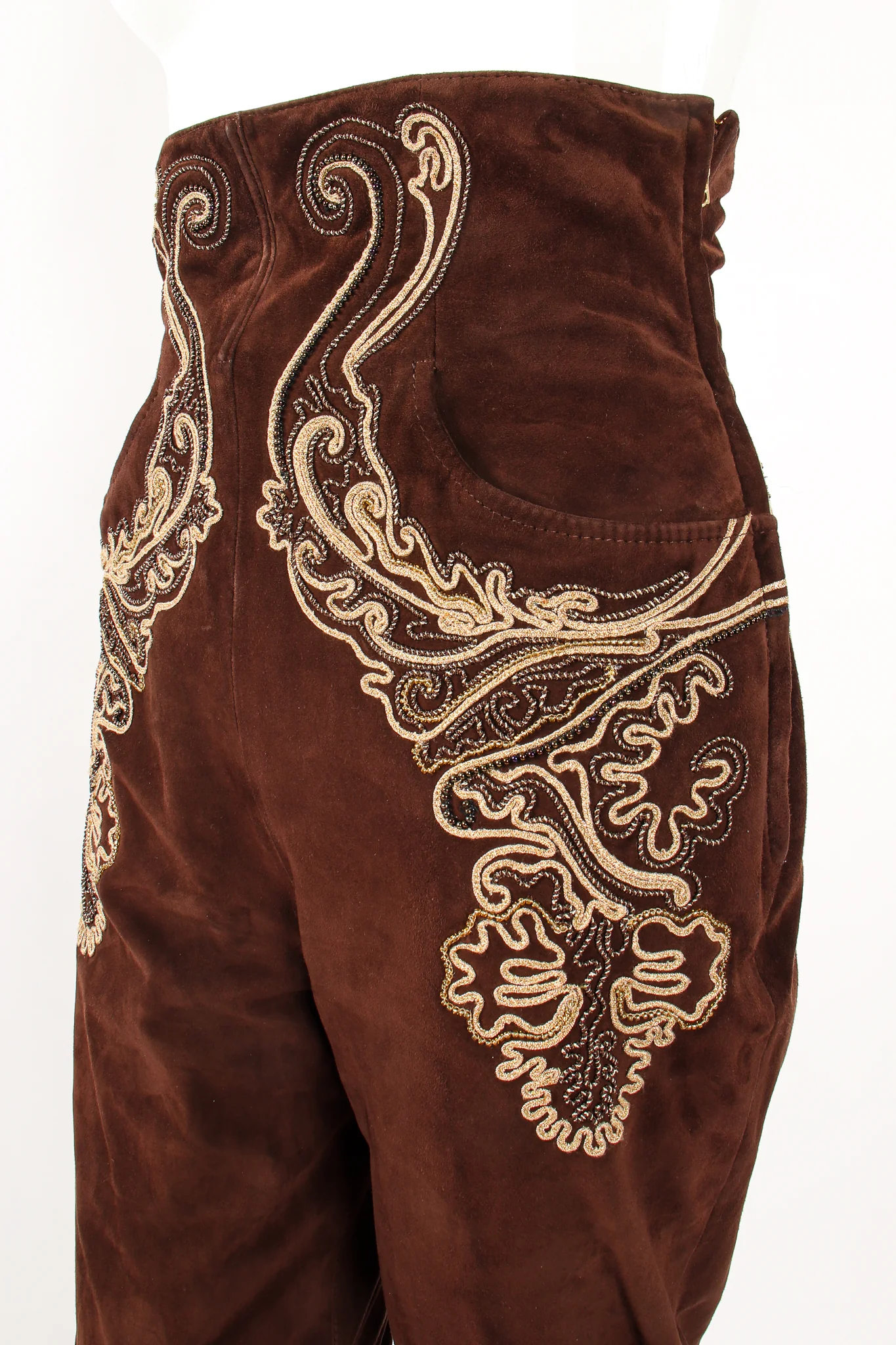 Suede Corset Waist Pant - Image 5