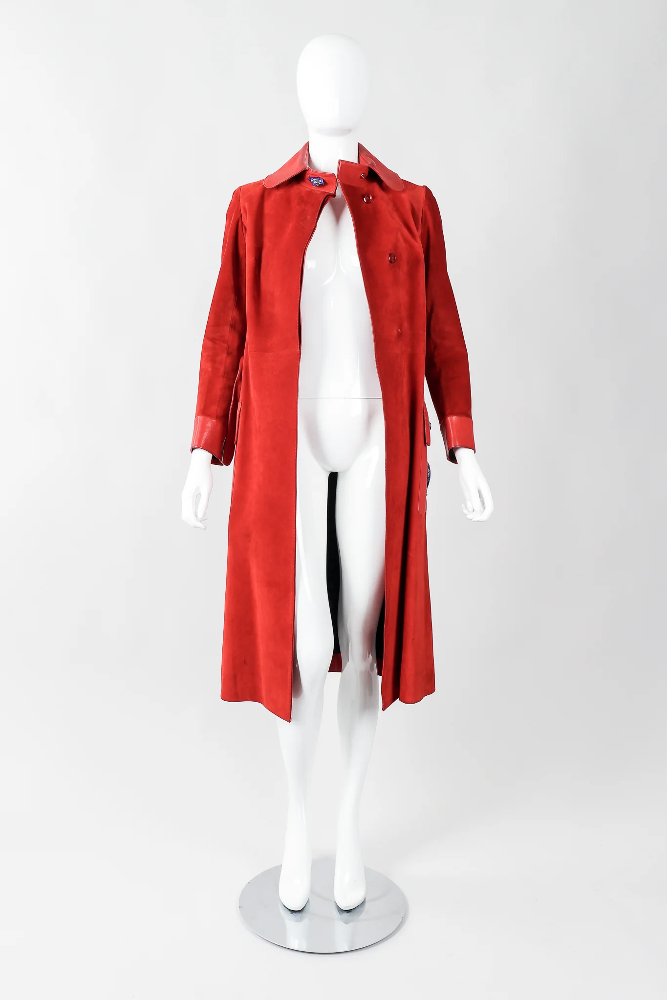 Suede Dionysus Trench Coat - Image 8