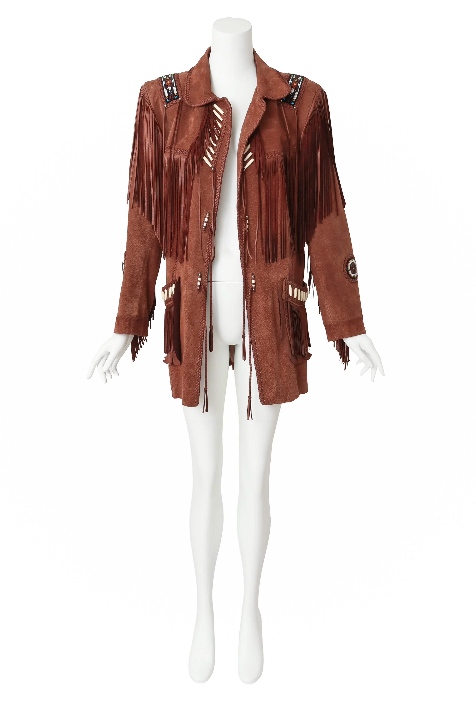 Suede Fringe Beaded Jacket