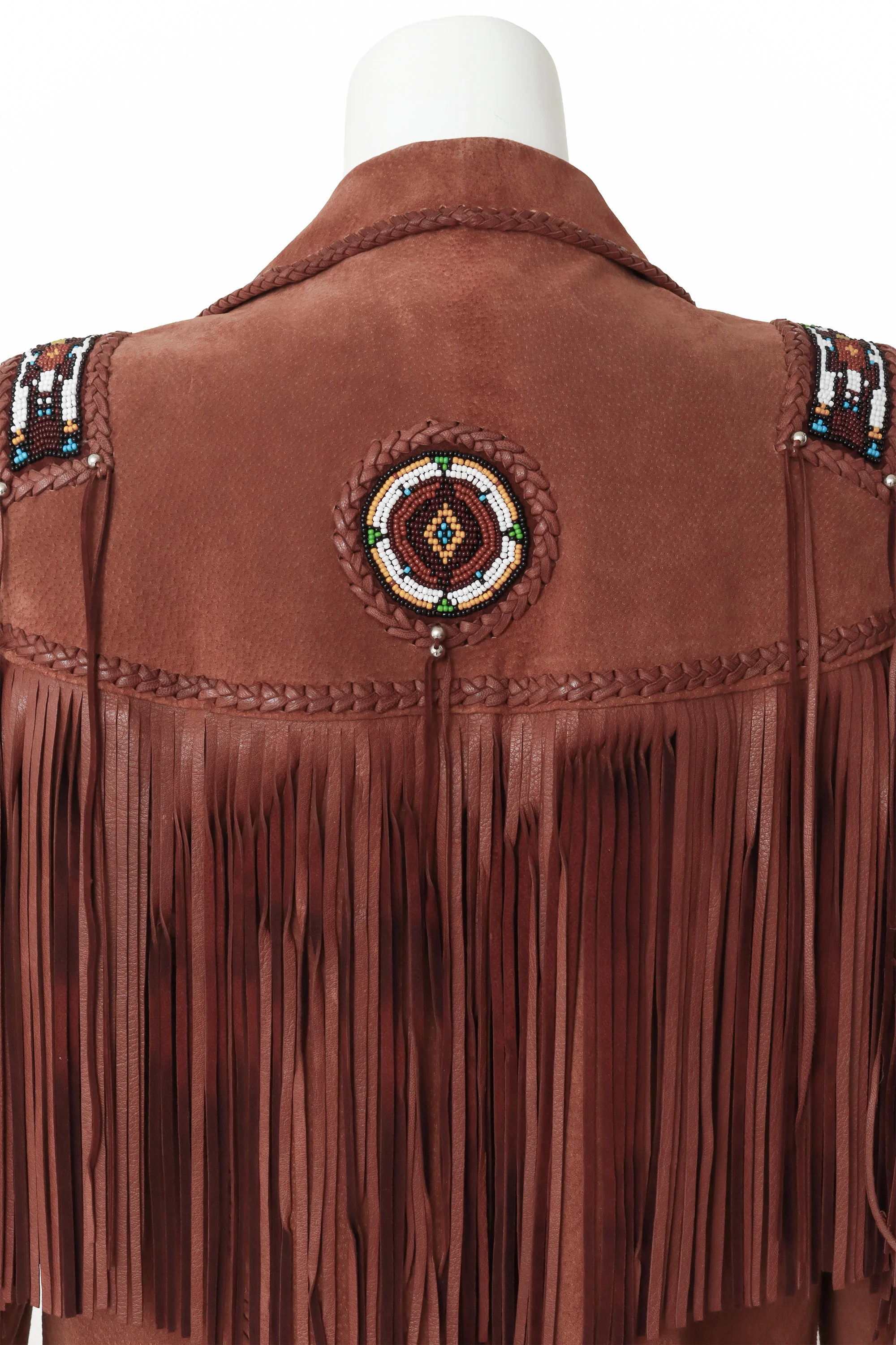 Suede Fringe Beaded Jacket - Image 5