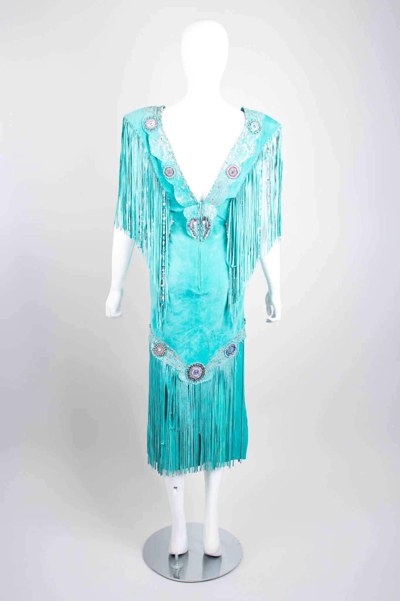 Suede Fringe Festival Dress - Image 6