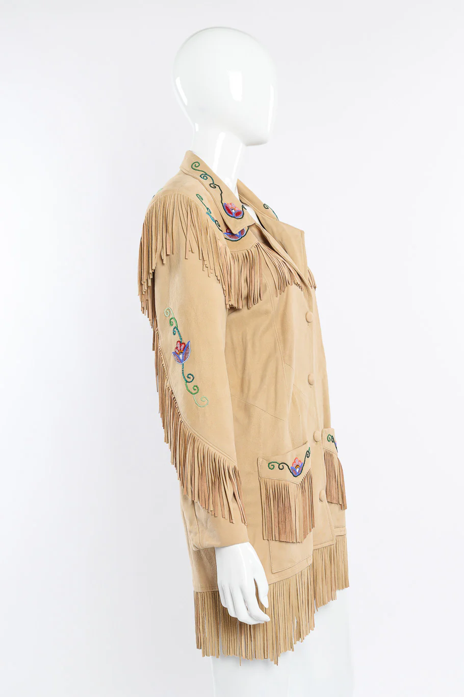 Suede Fringe Flower Jacket - Image 3