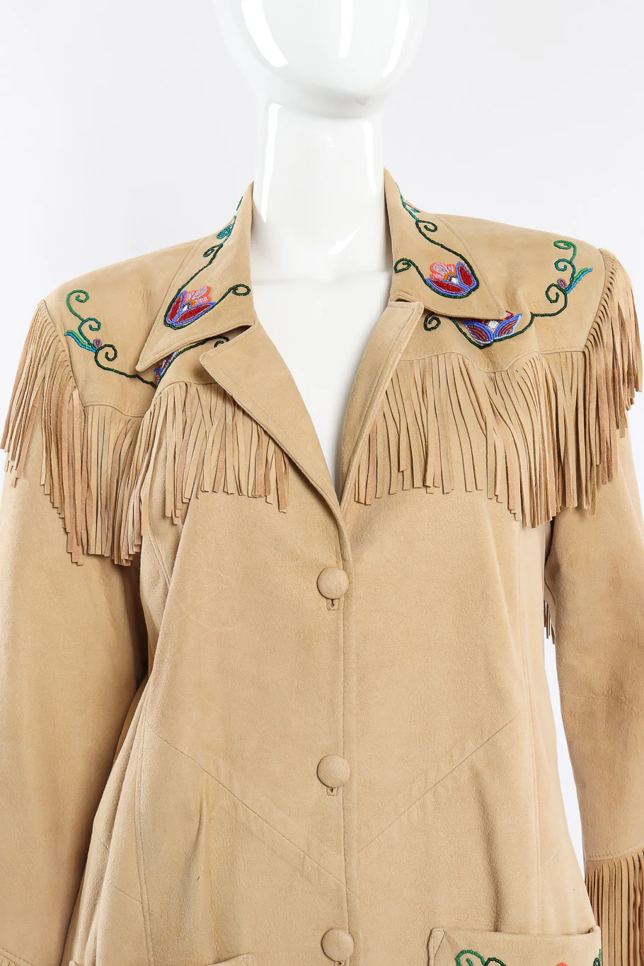 Suede Fringe Flower Jacket - Image 6
