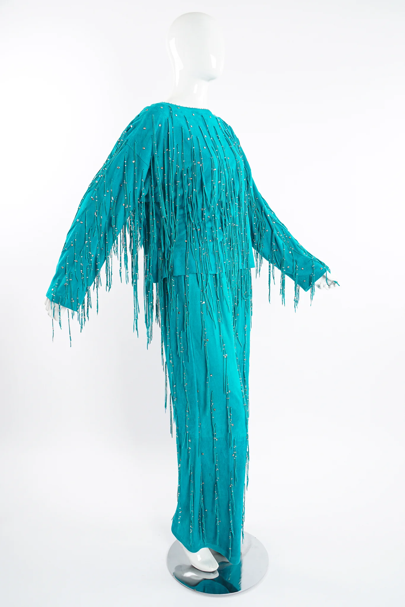 Suede Fringe Top & Pant Set - Image 2