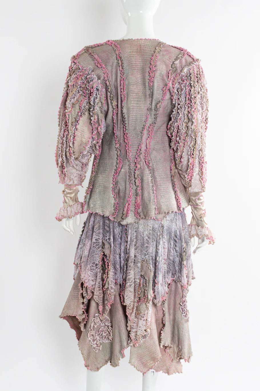 Suede Lace Lettuce Hem 3-Piece Set - Image 3