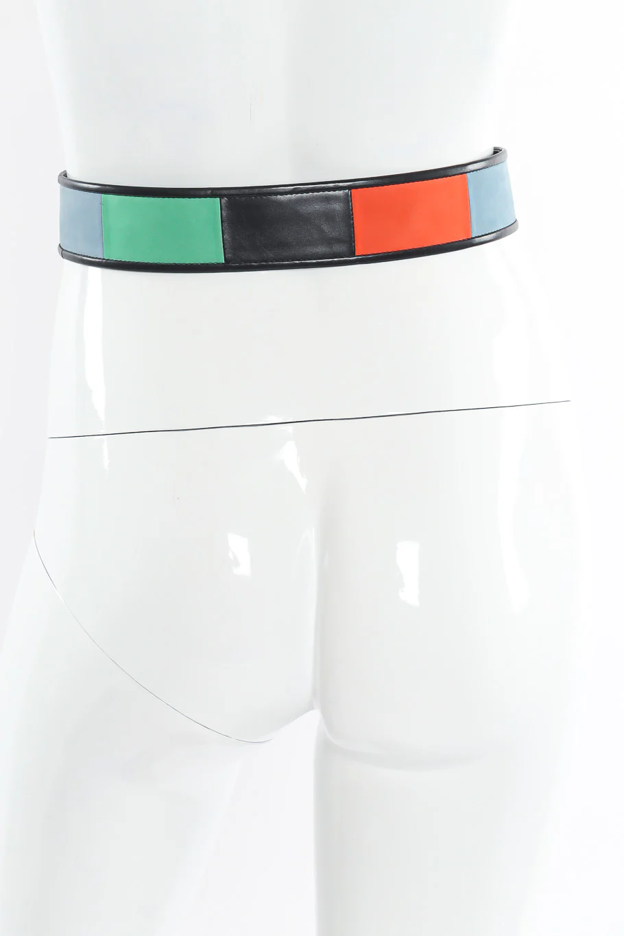 Suede Leather Color Block Belt - Image 3