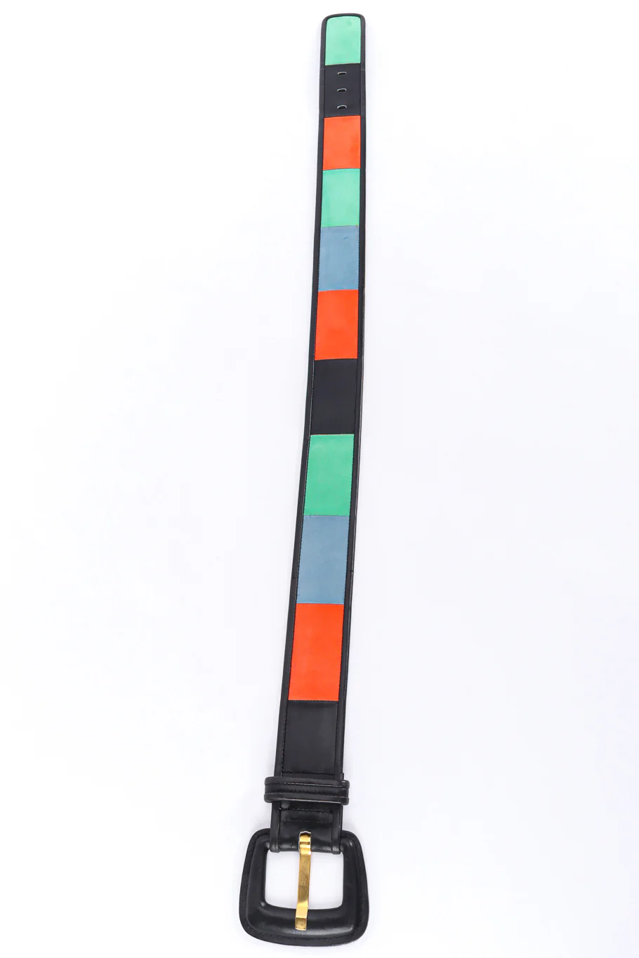 Suede Leather Color Block Belt - Image 6