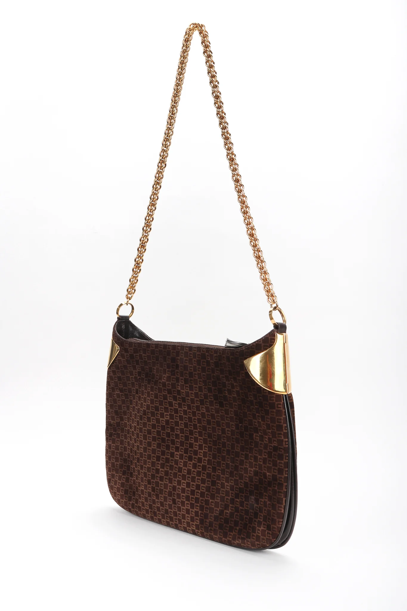 Suede Monogram Shoulder Bag - Image 3